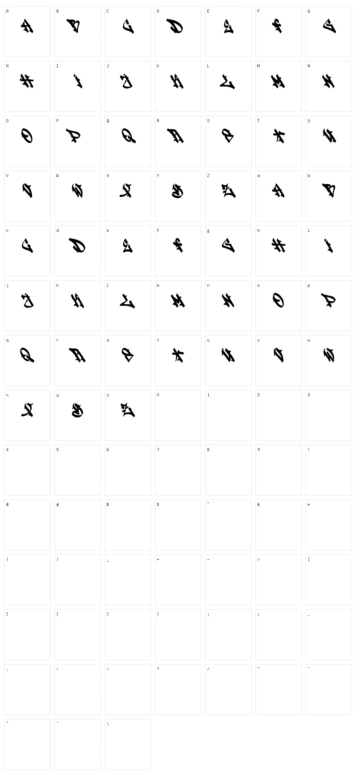 Stylewriting Character Set