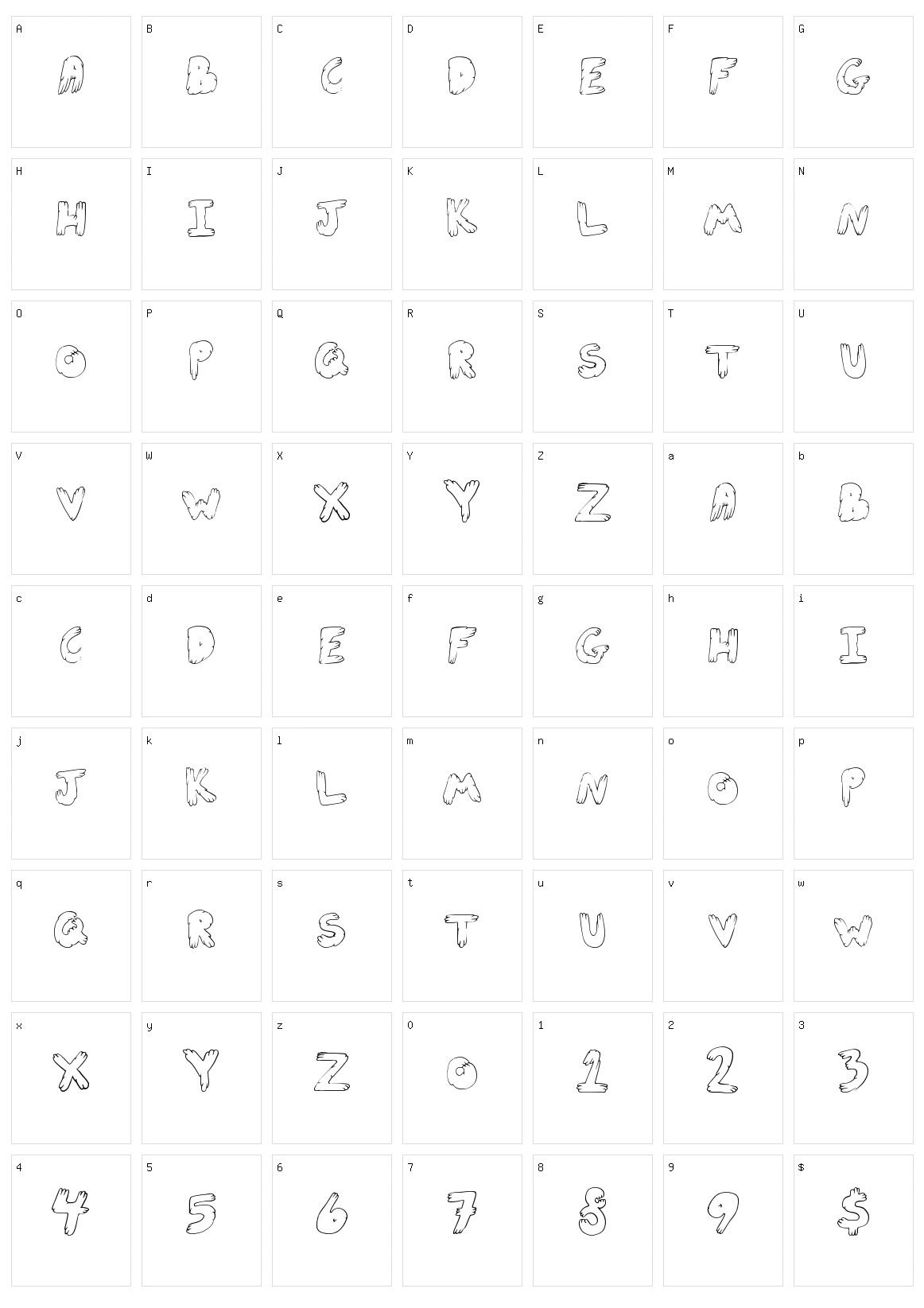 CuteFold Character Set