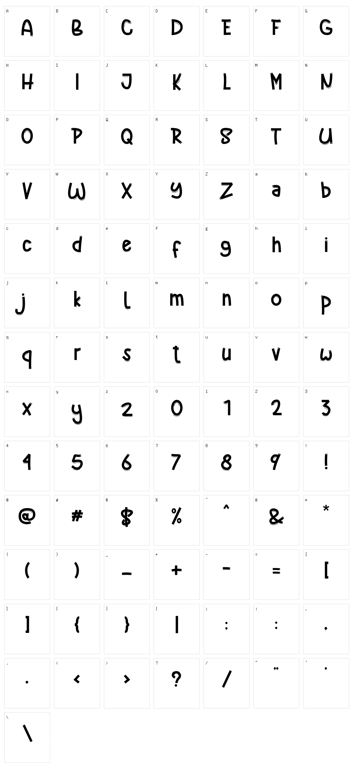 Cutline Character Set