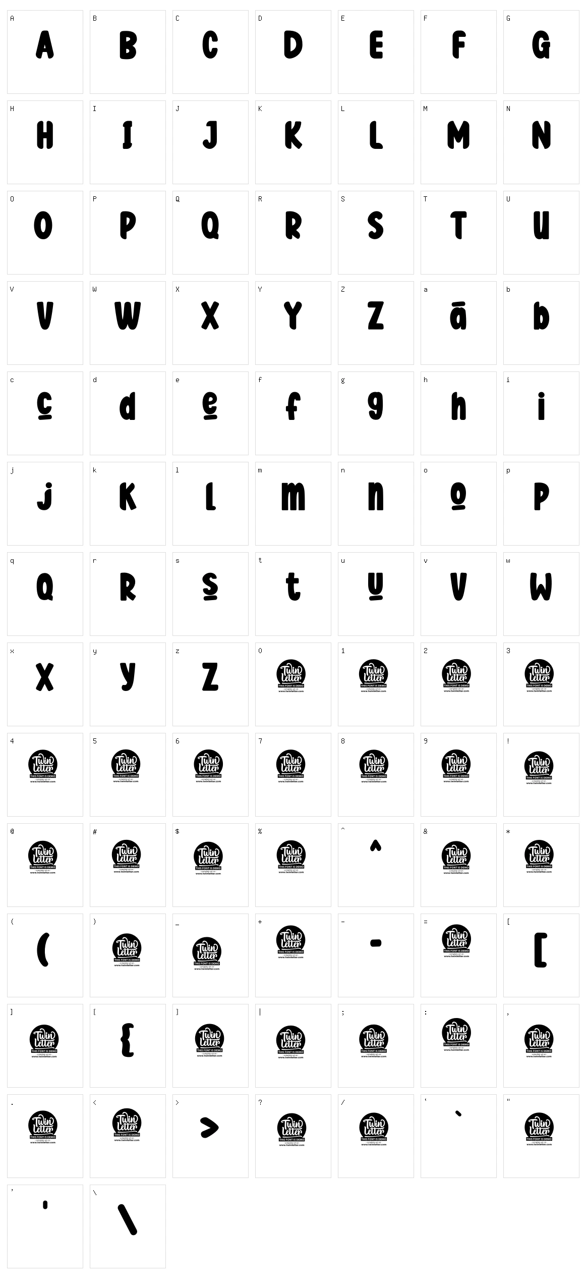 Cutney Character Set