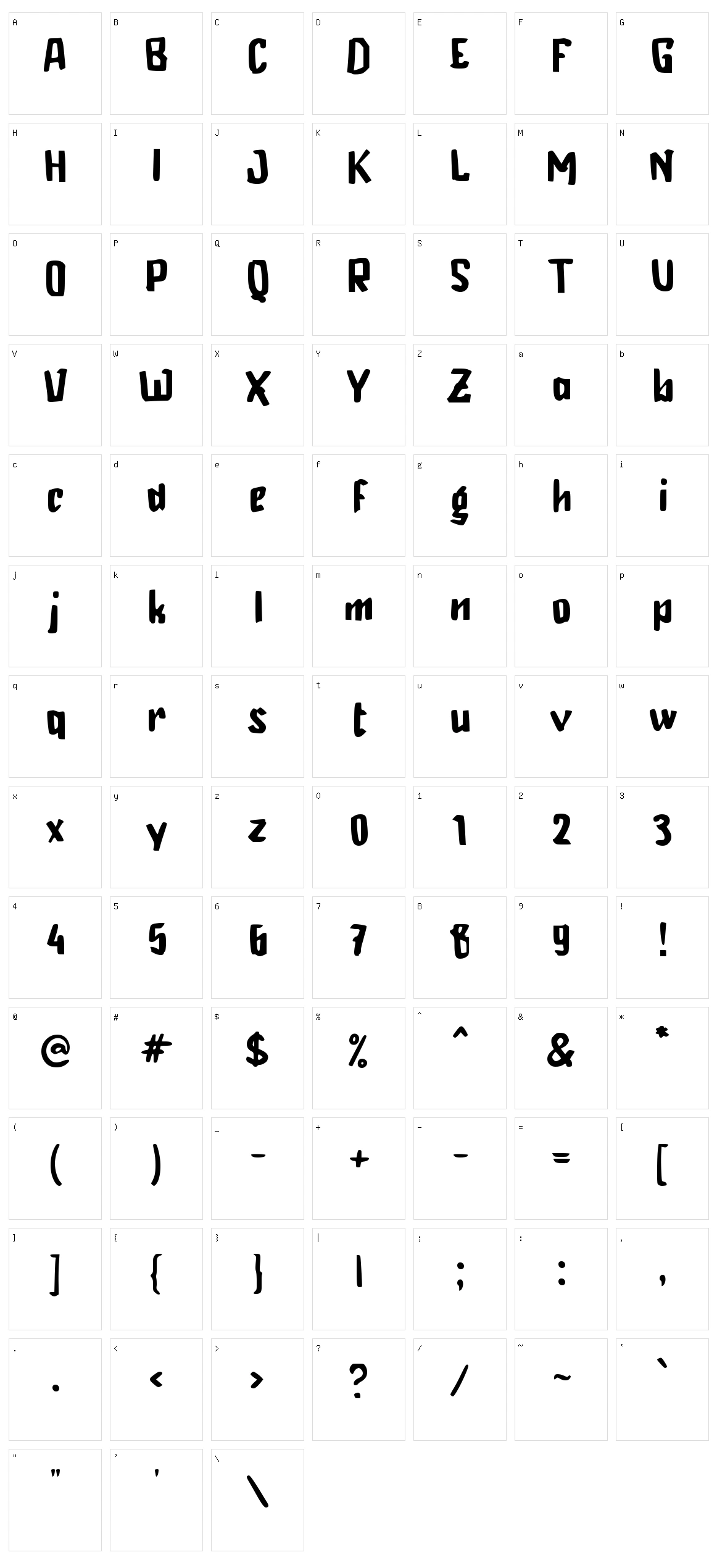 d Dadekno Character Set