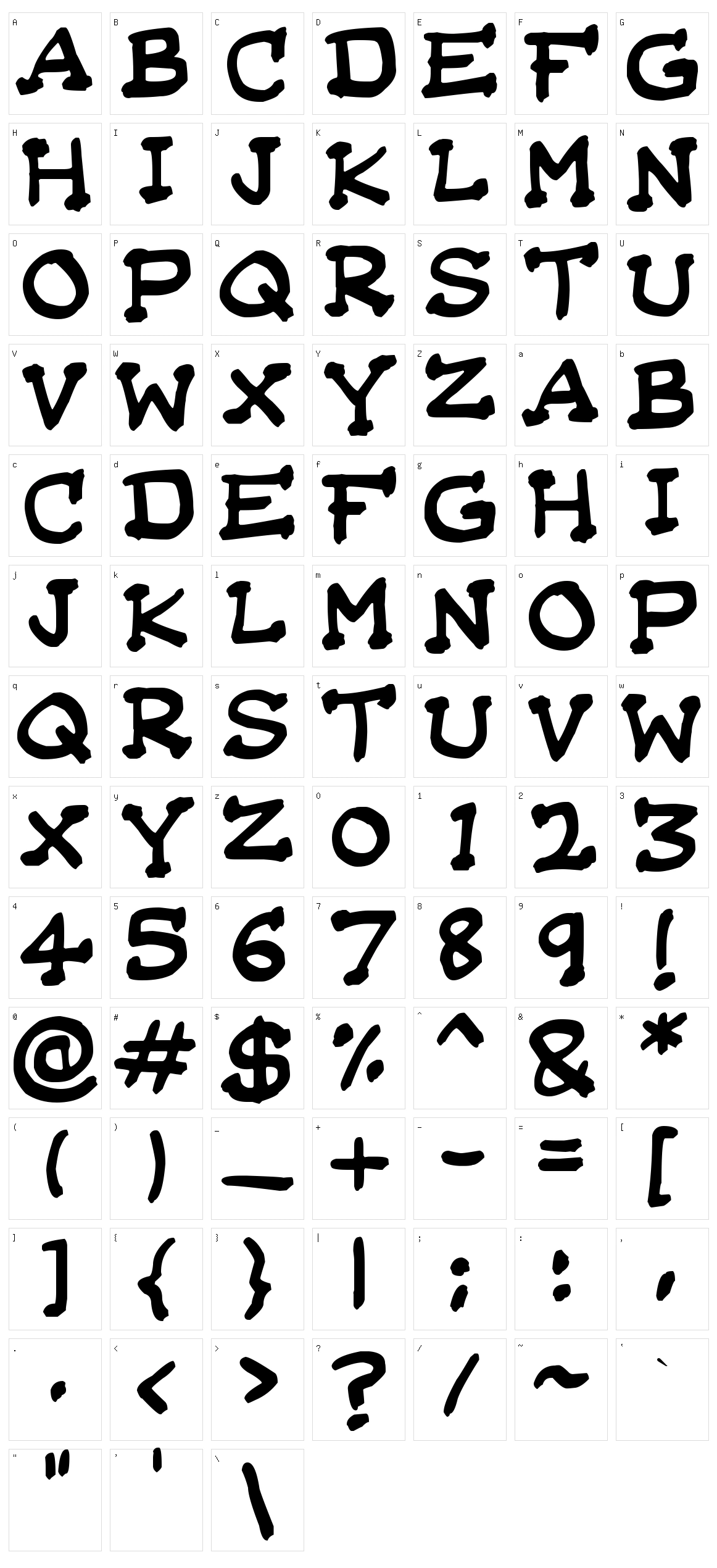 Da Serif Kid Character Set