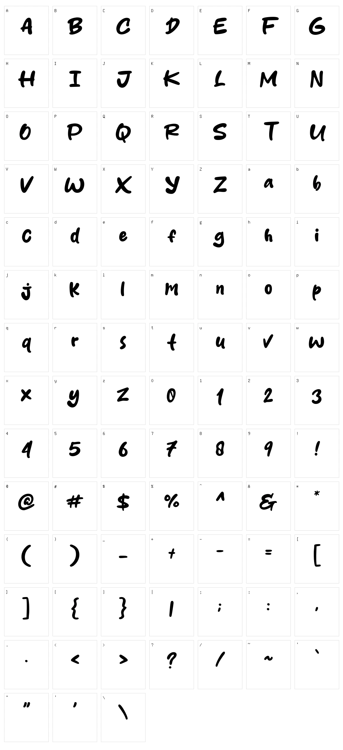 Dacherry Character Set