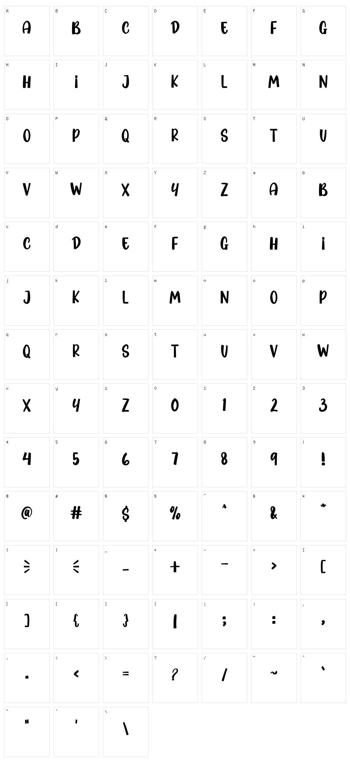 Dacon Character Set
