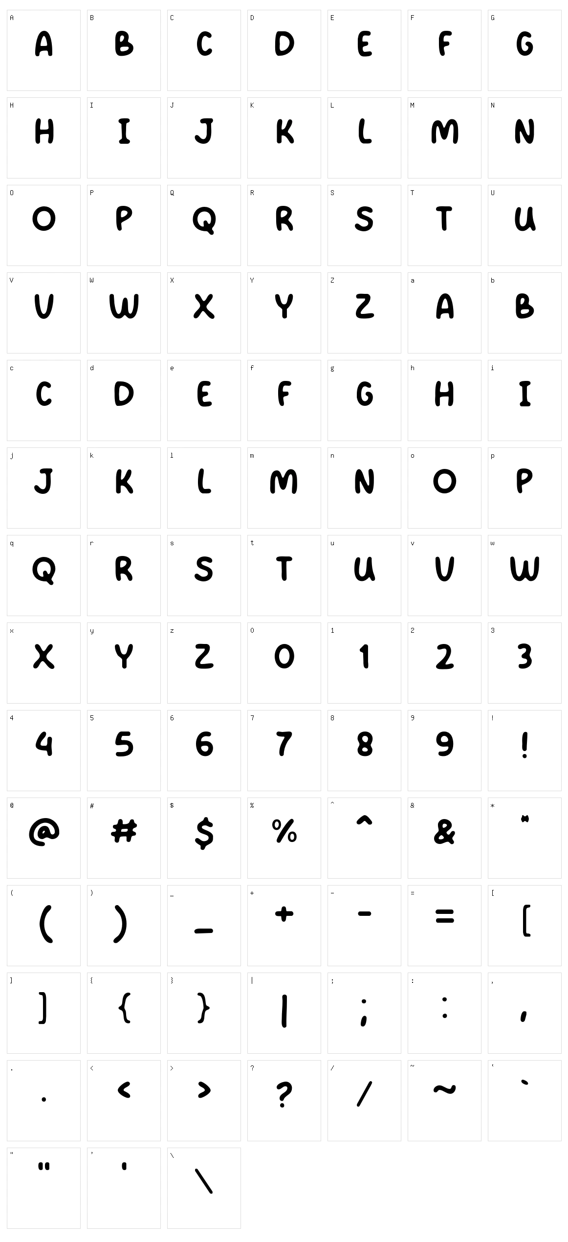 Daily Note Character Set