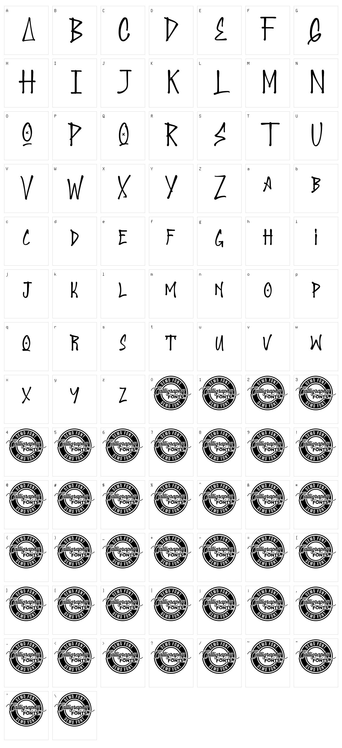 Secreto Character Set