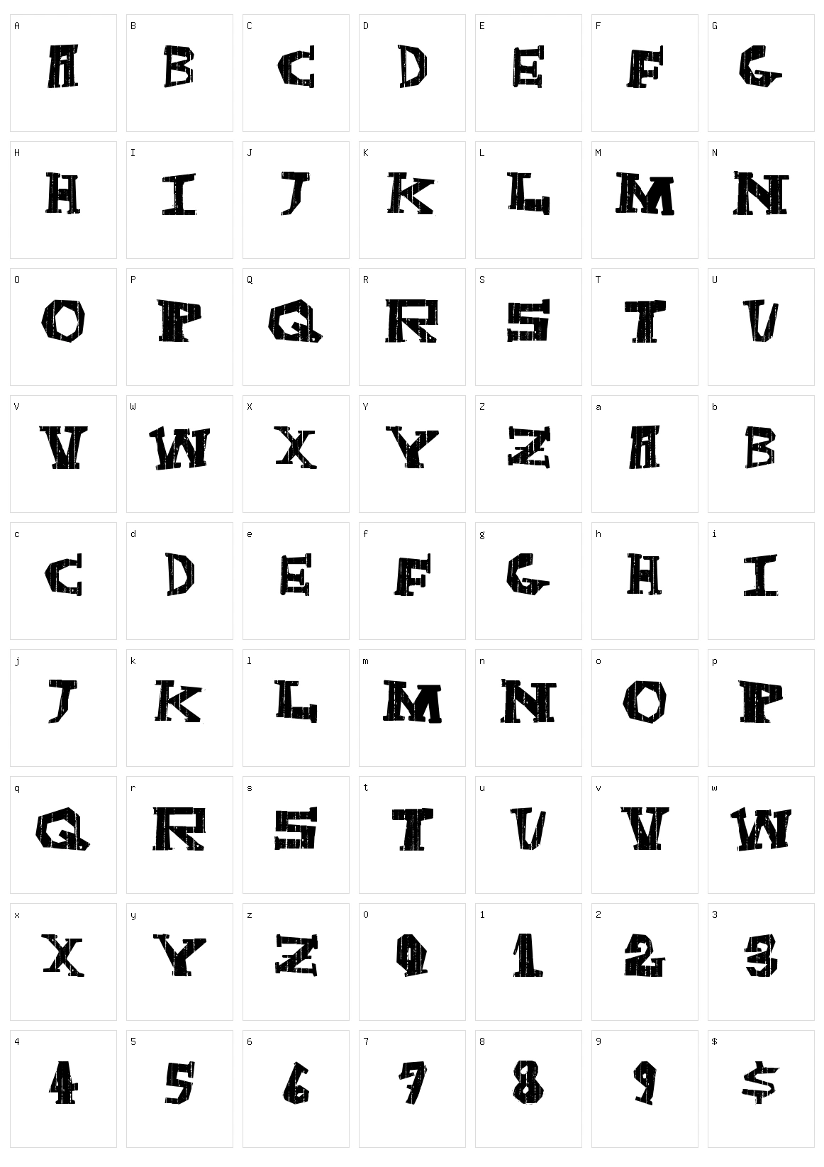 Dark Box Character Set