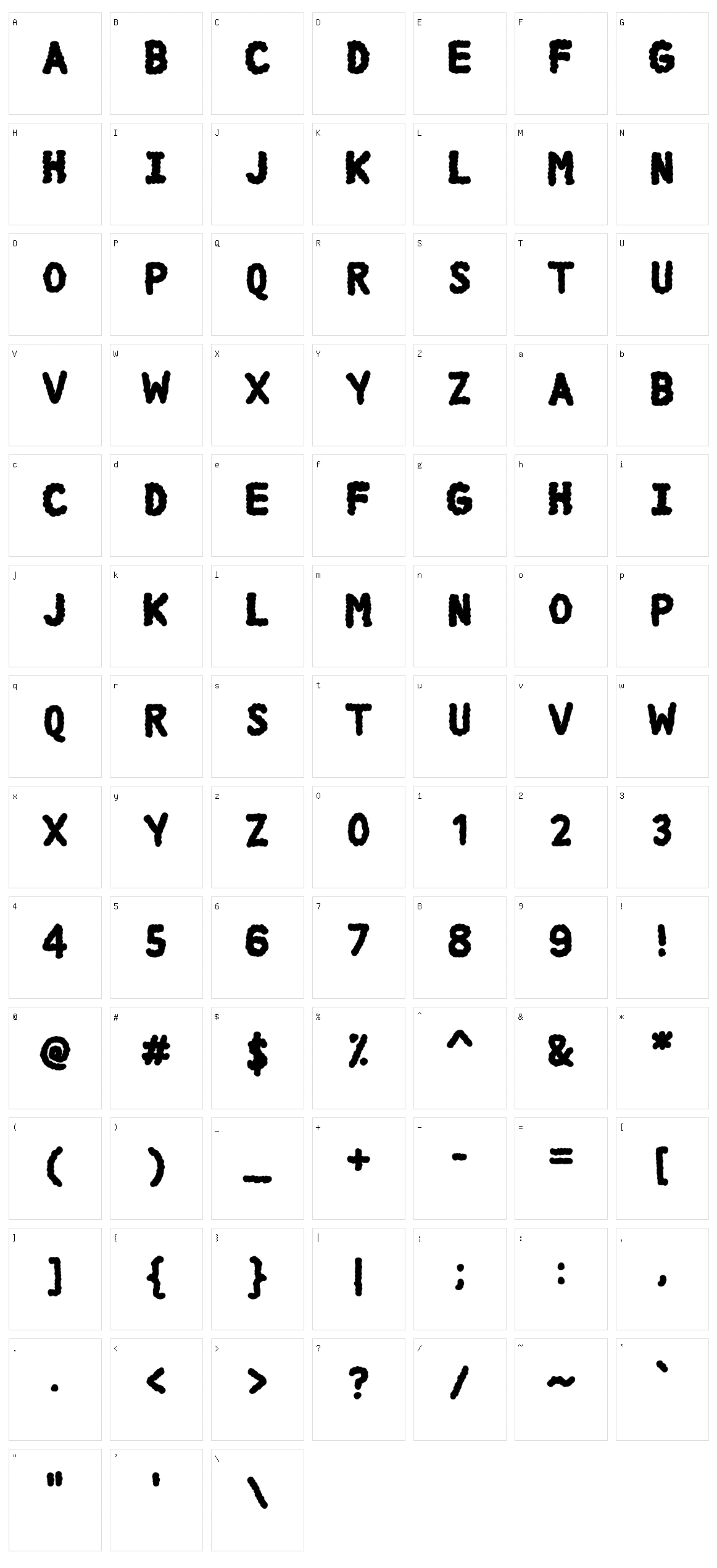 DCC Cloud Character Set