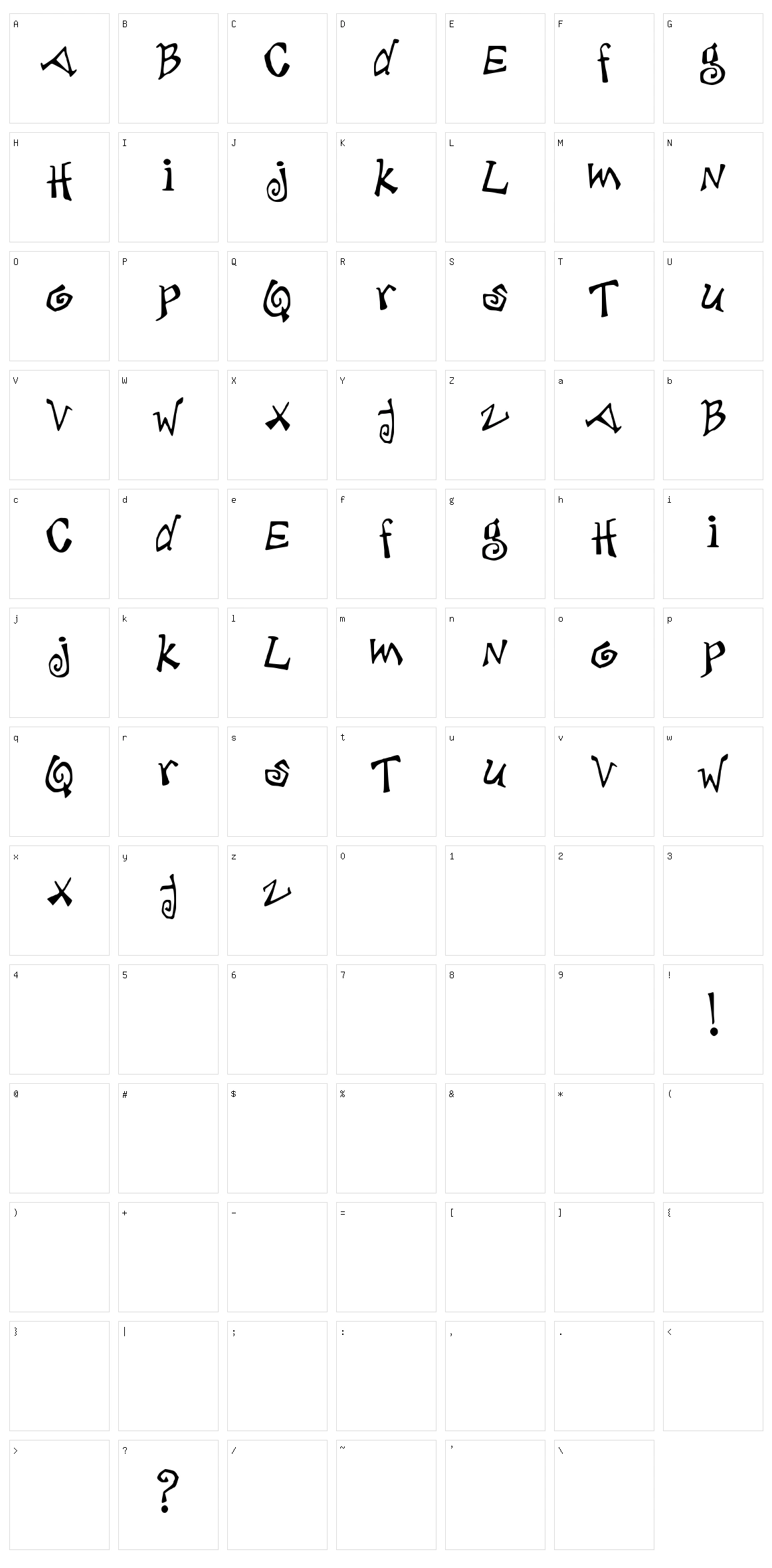 Deb Jagged Character Set