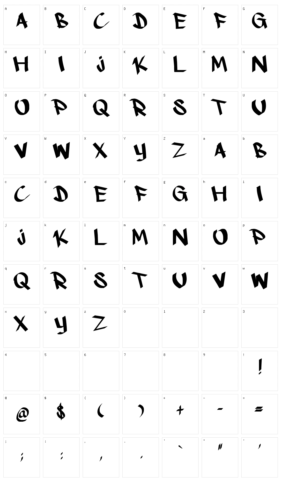 Kshandwrt Character Set