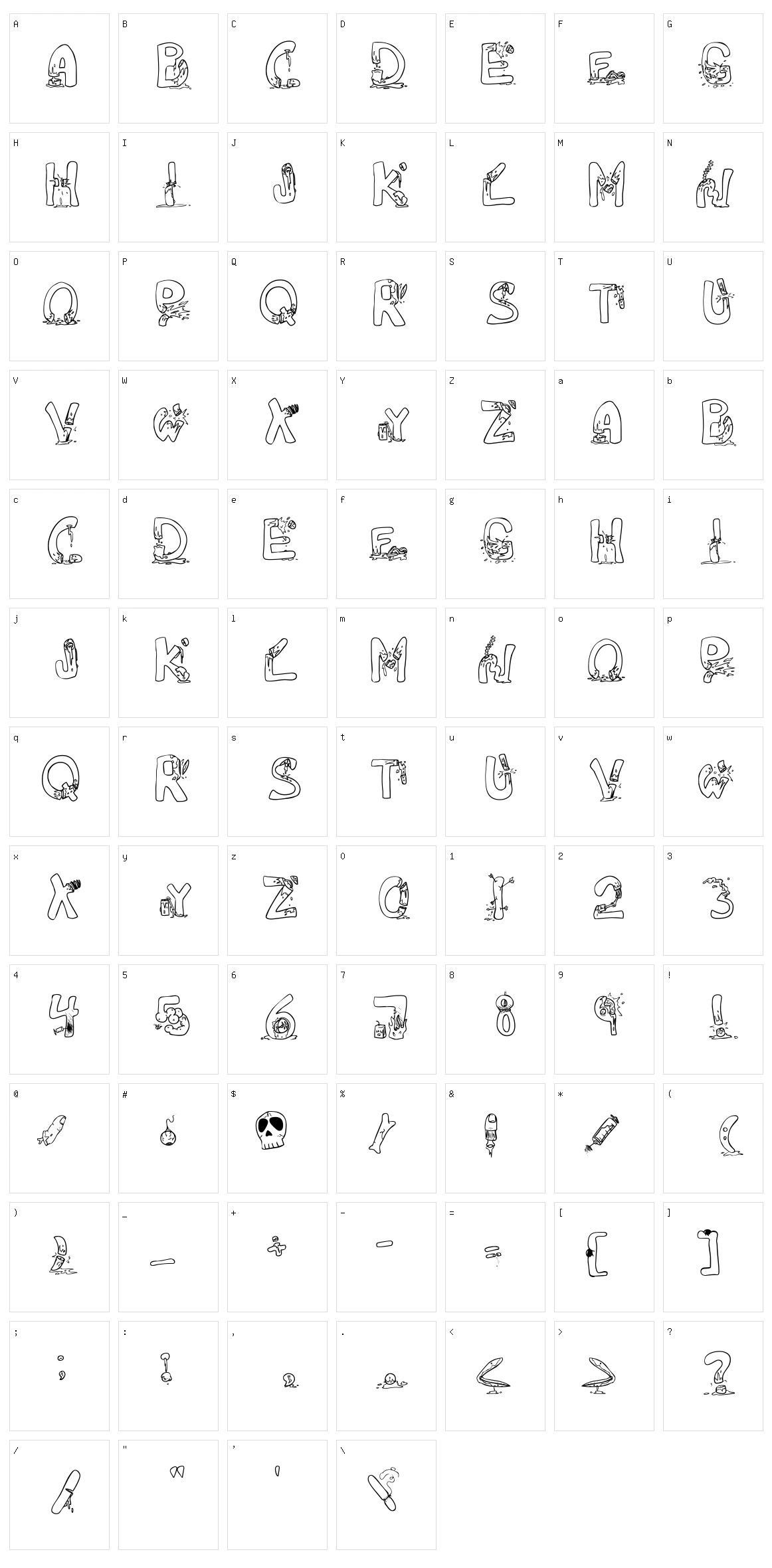 Decapitated Character Set