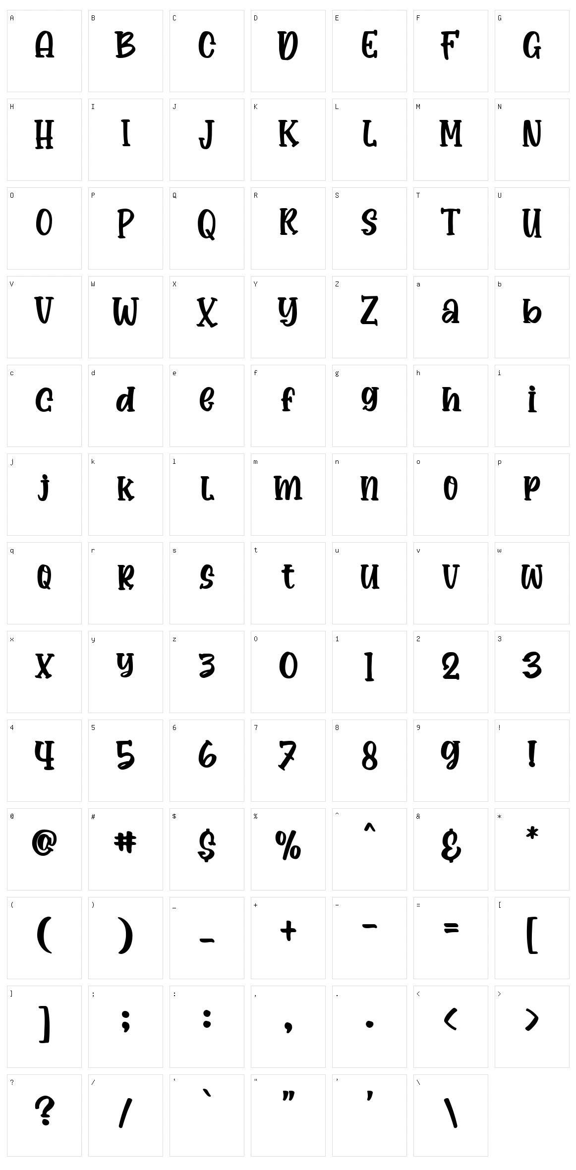 Deliosa Character Set