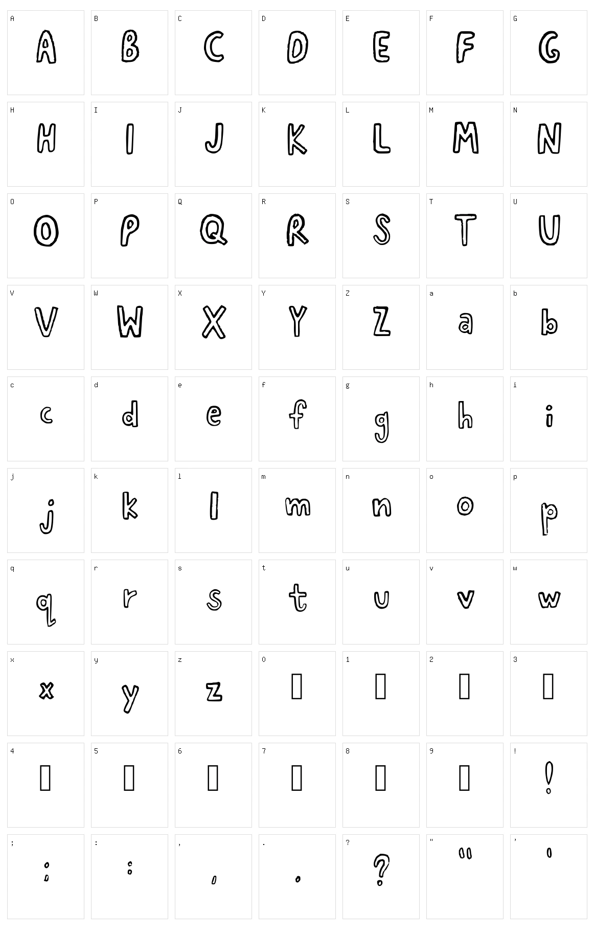 Delvue Character Set