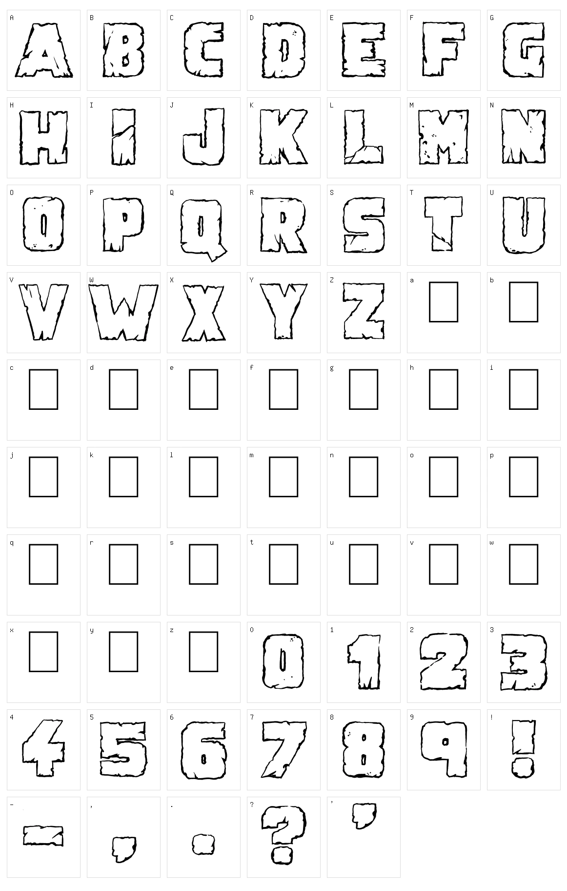 Demolition Crack Character Set