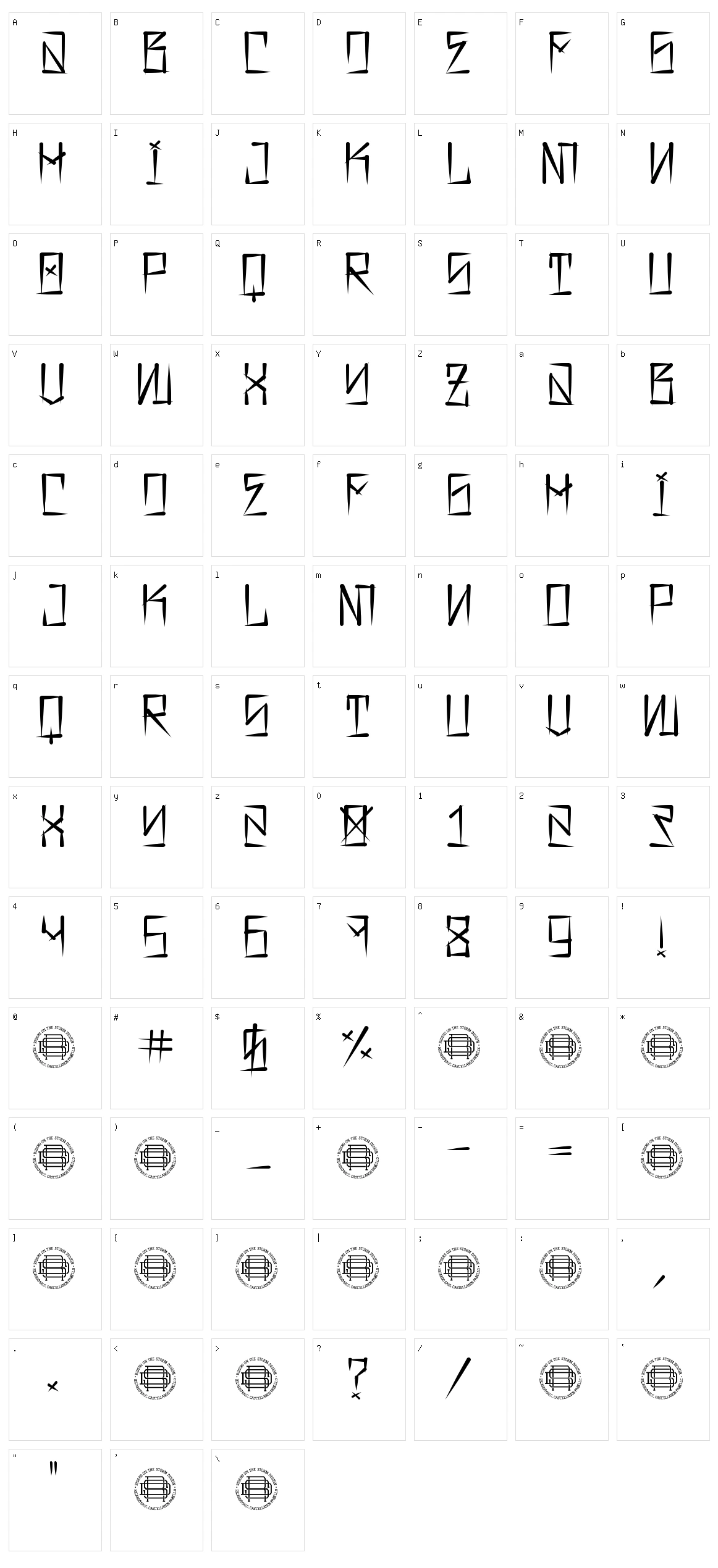 Barrio Rifa Character Set