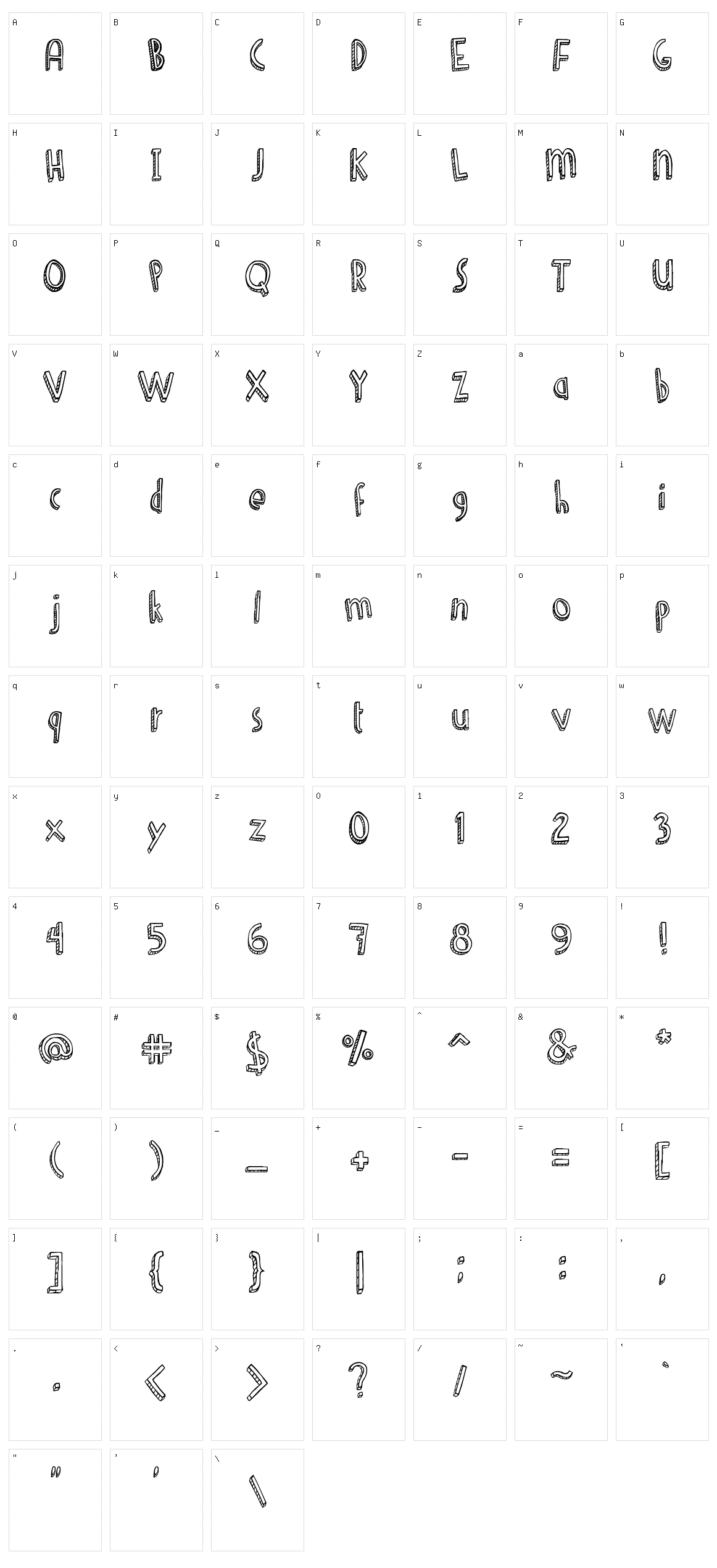 Denne Shuffle Euro Hollow Character Set