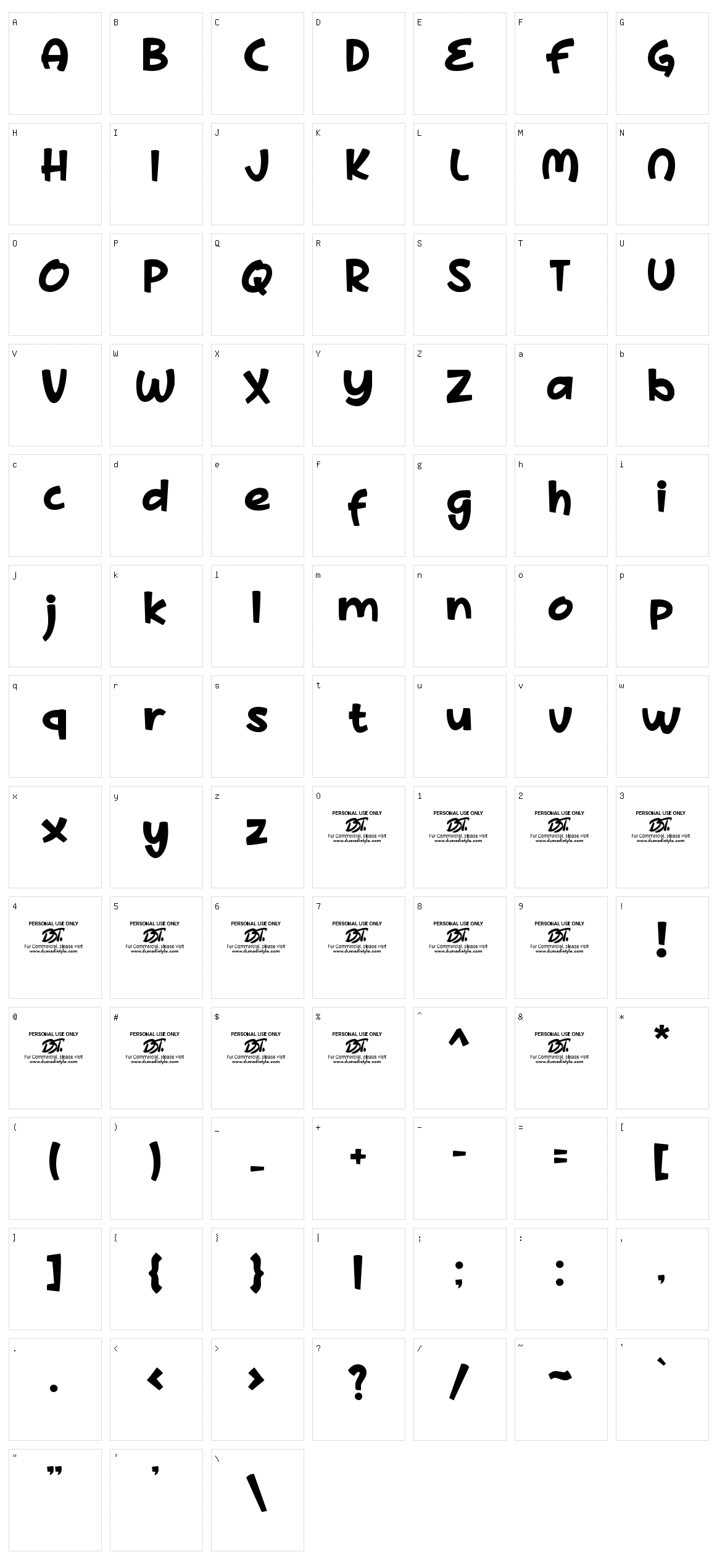 Derby Jookes Character Set