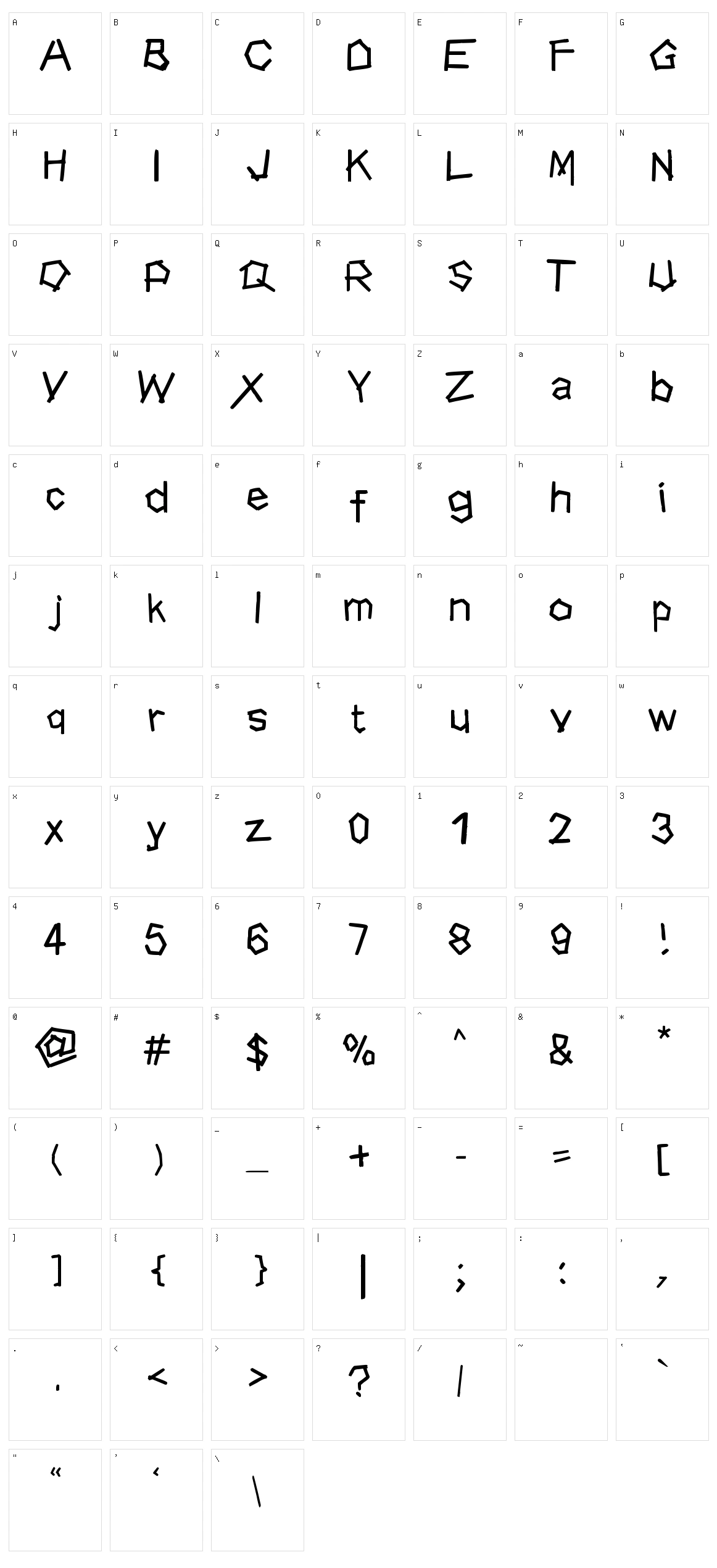 Dhe Wood Character Set