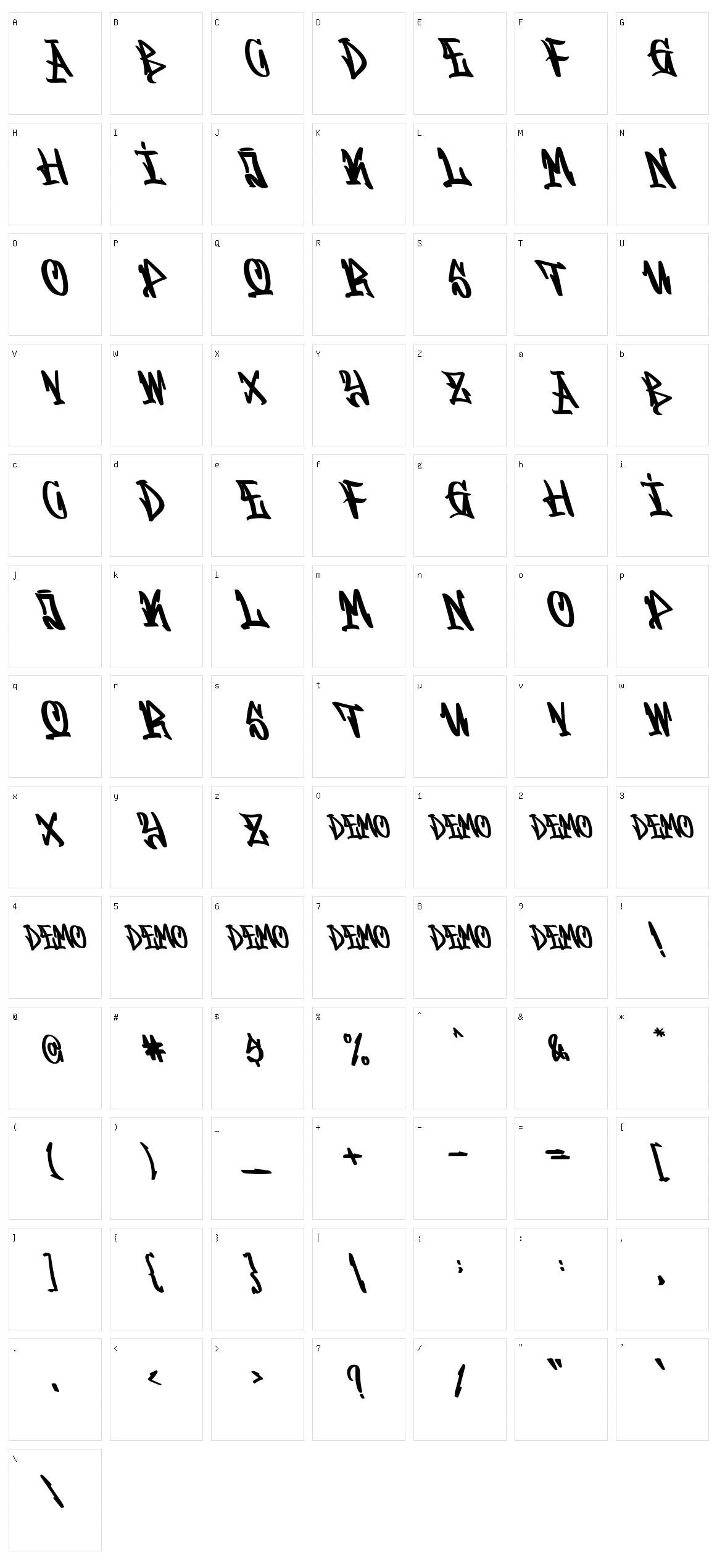 Graffitasi Character Set