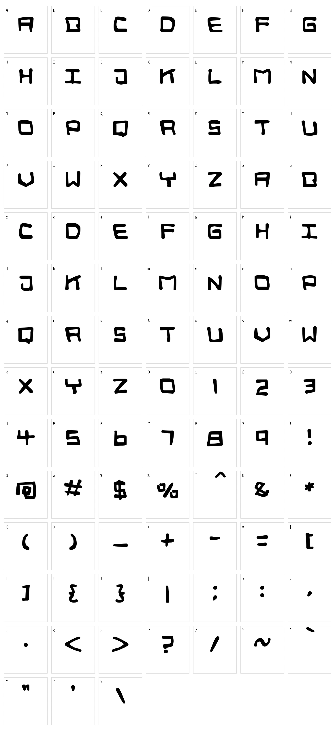 Digital Squiggle Character Set