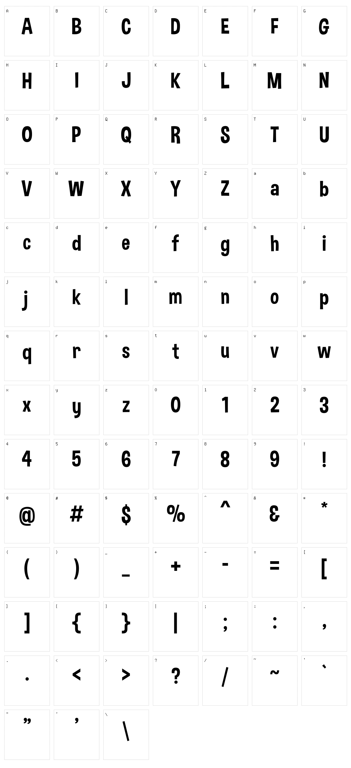 Dimbo Character Set