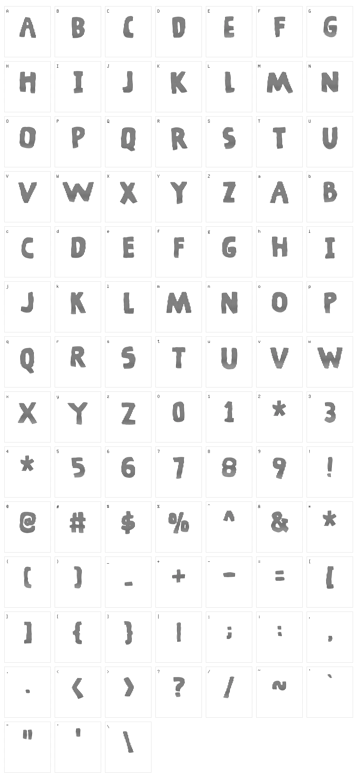 Dingeling Character Set