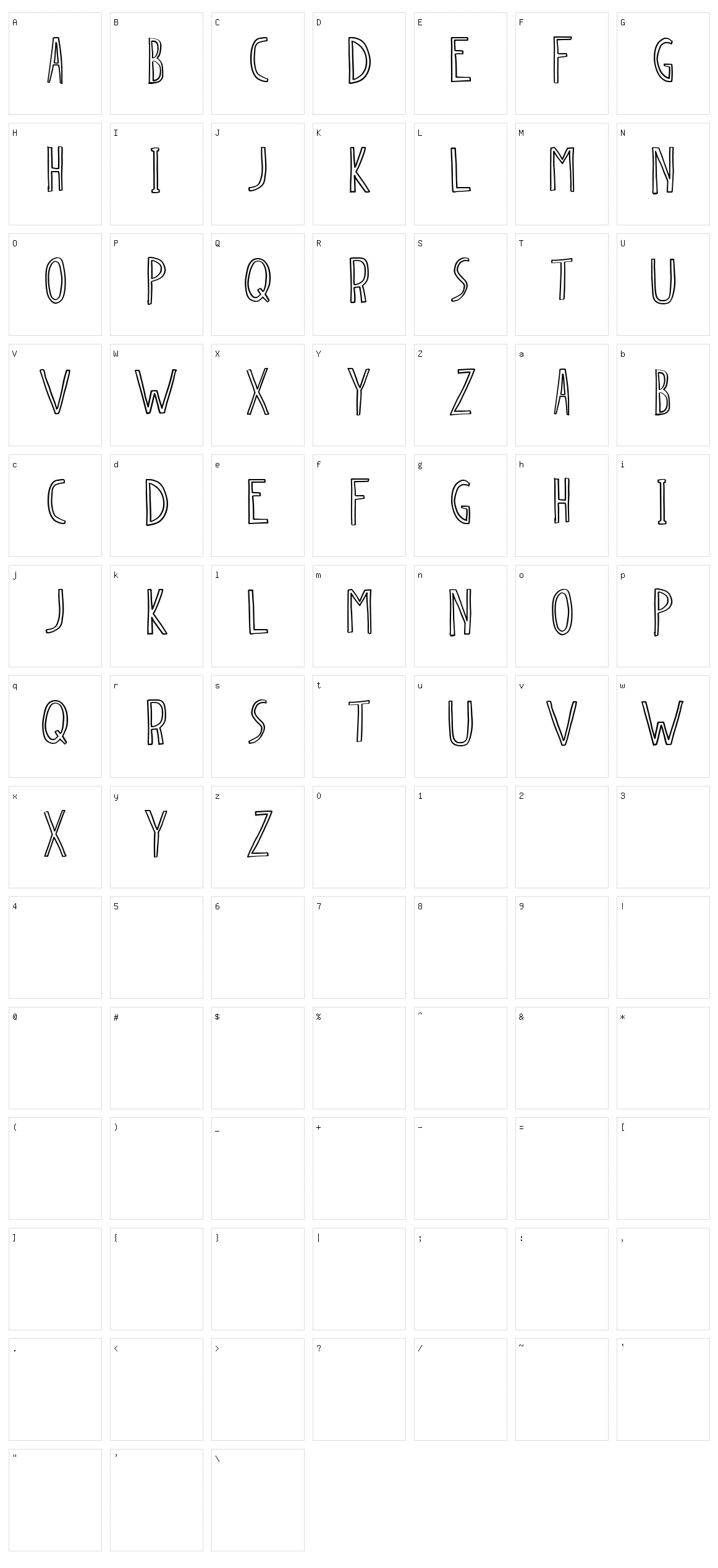 Dingleberry Character Set