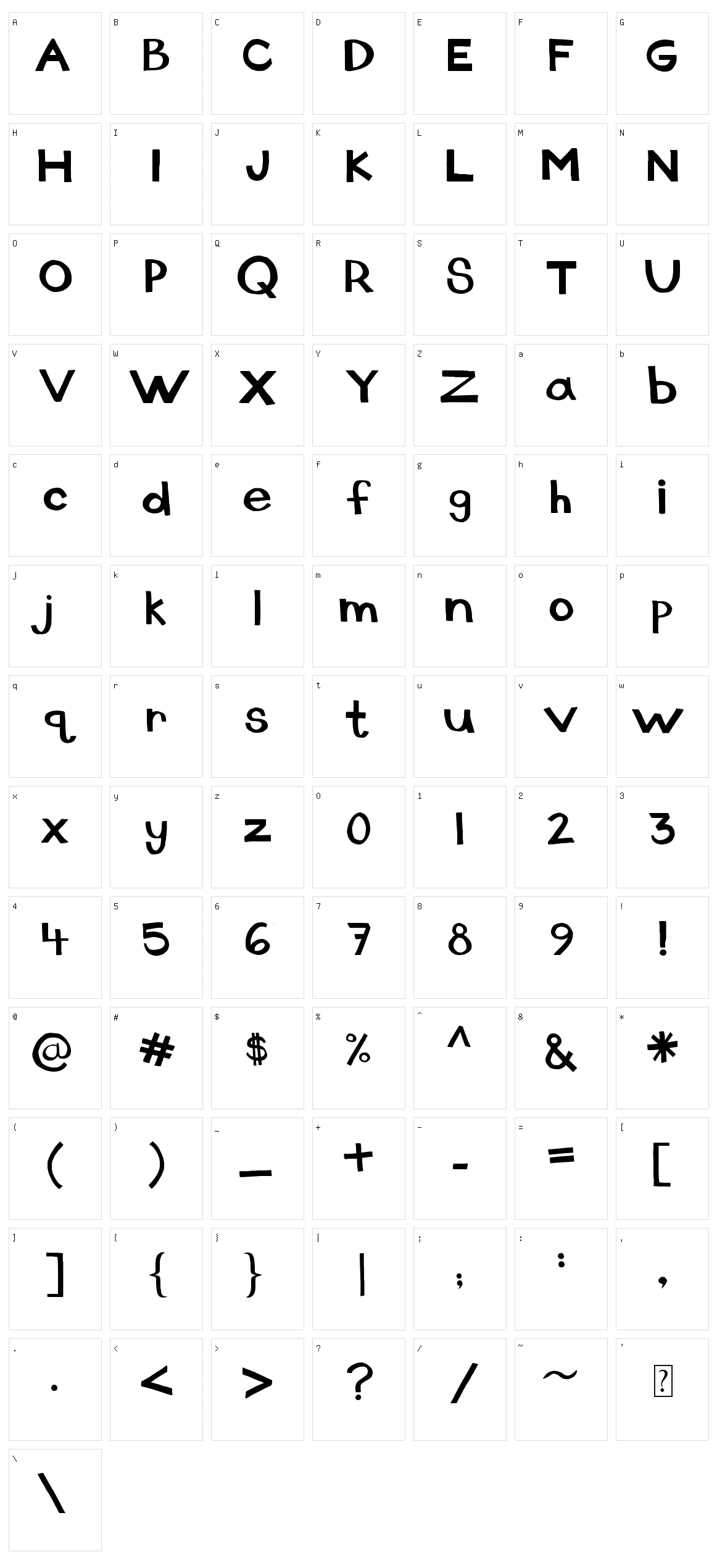 Dingus Character Set