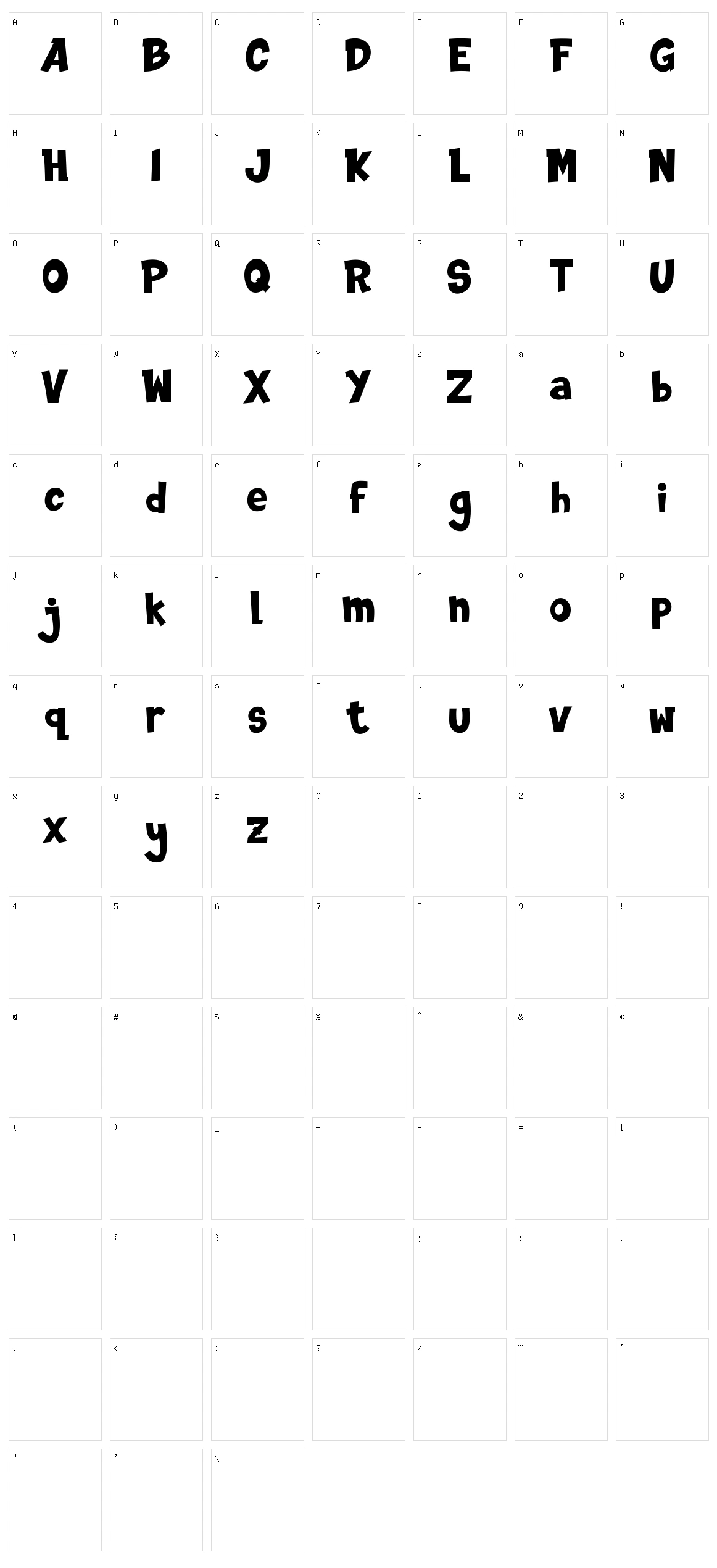 Dinotoons Character Set