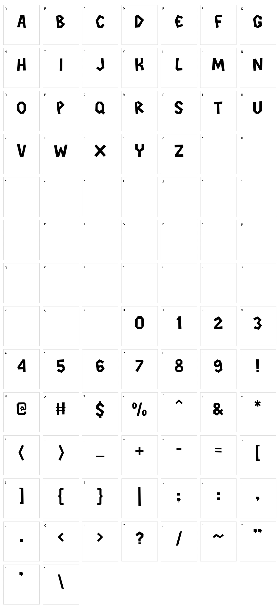 Dinotype Character Set