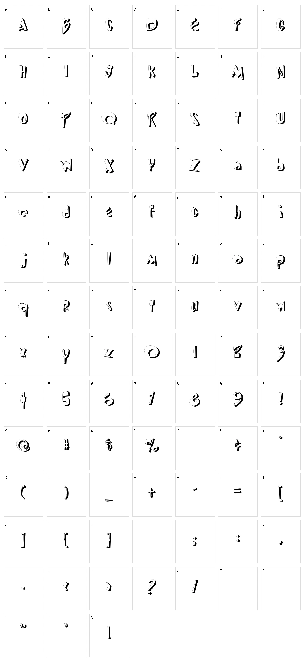 Diped Thick Character Set
