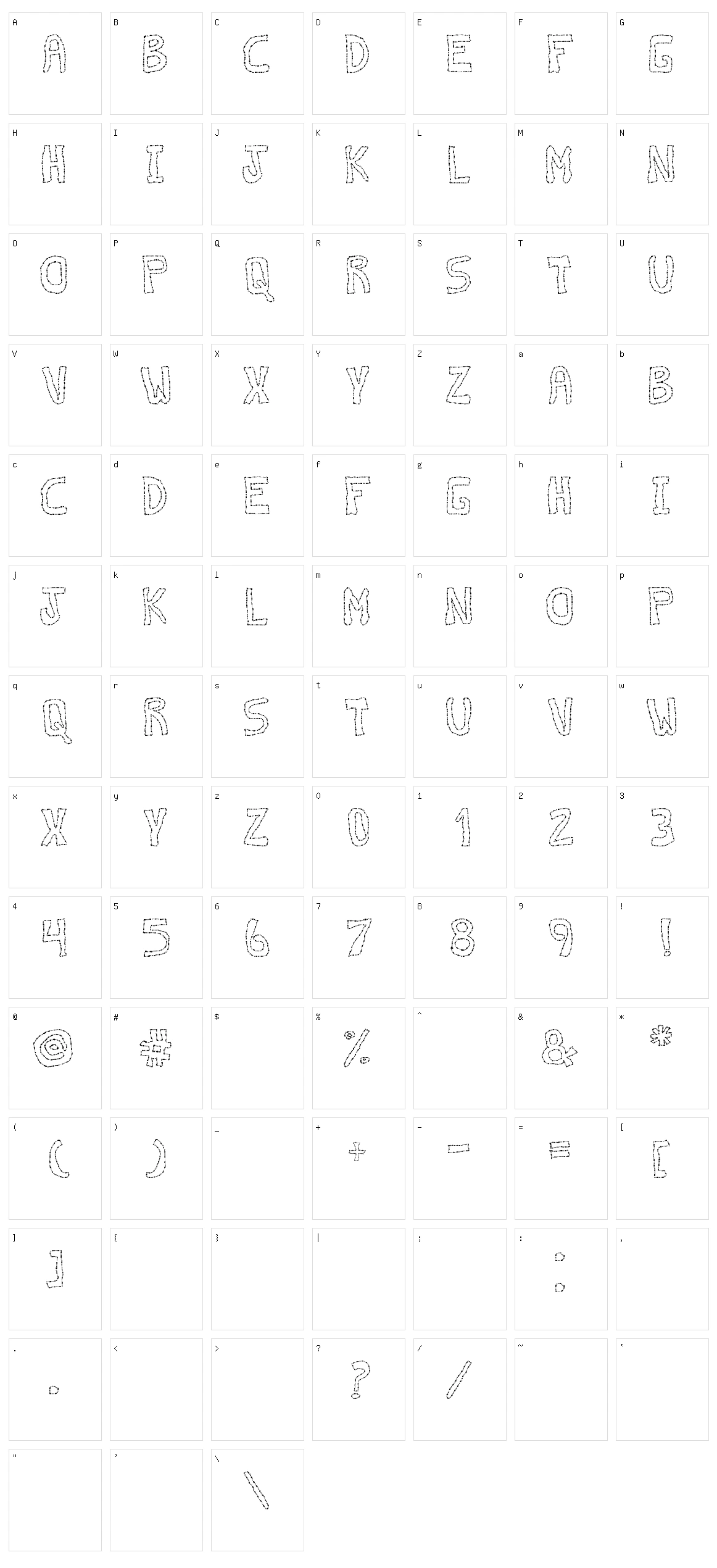 Discontinuo TFB Character Set