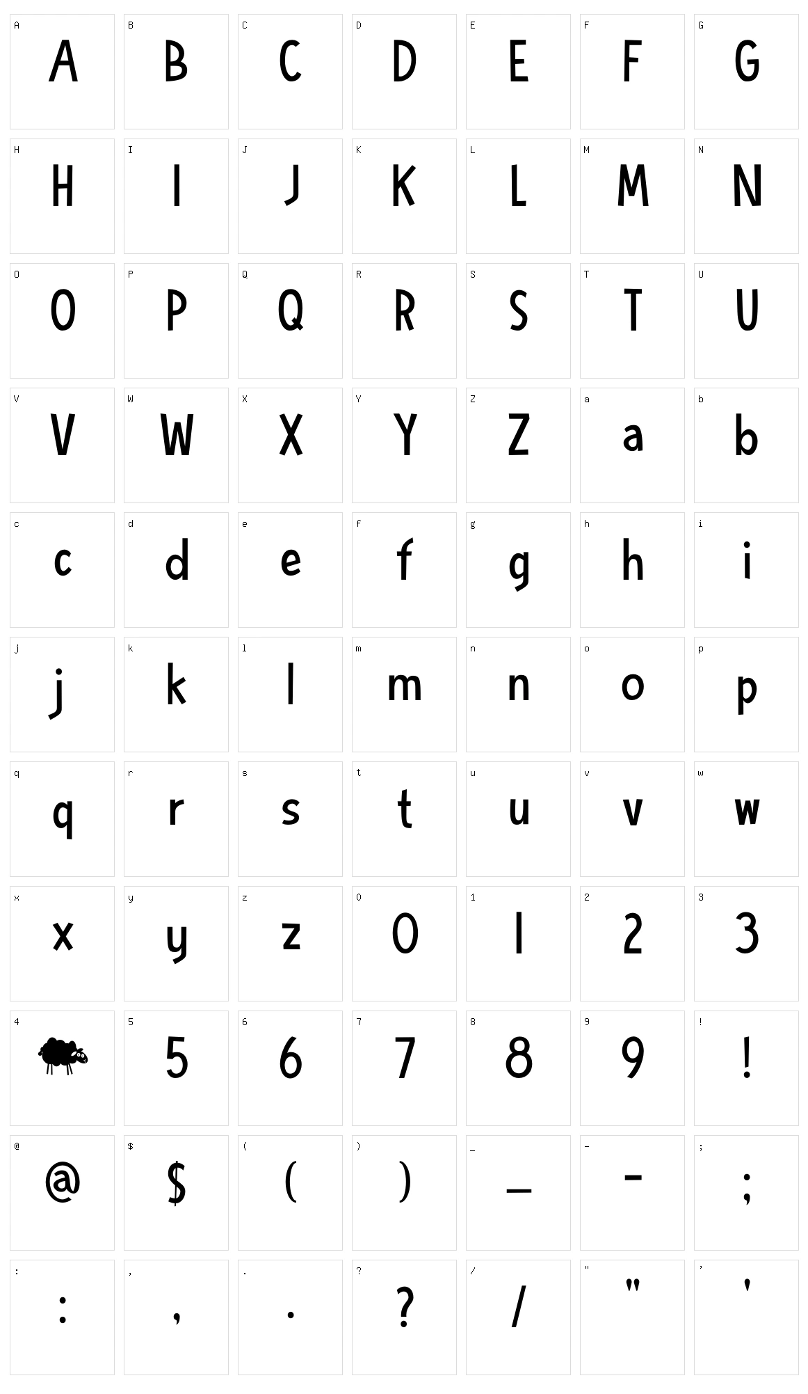 DK Blue Sheep Character Set