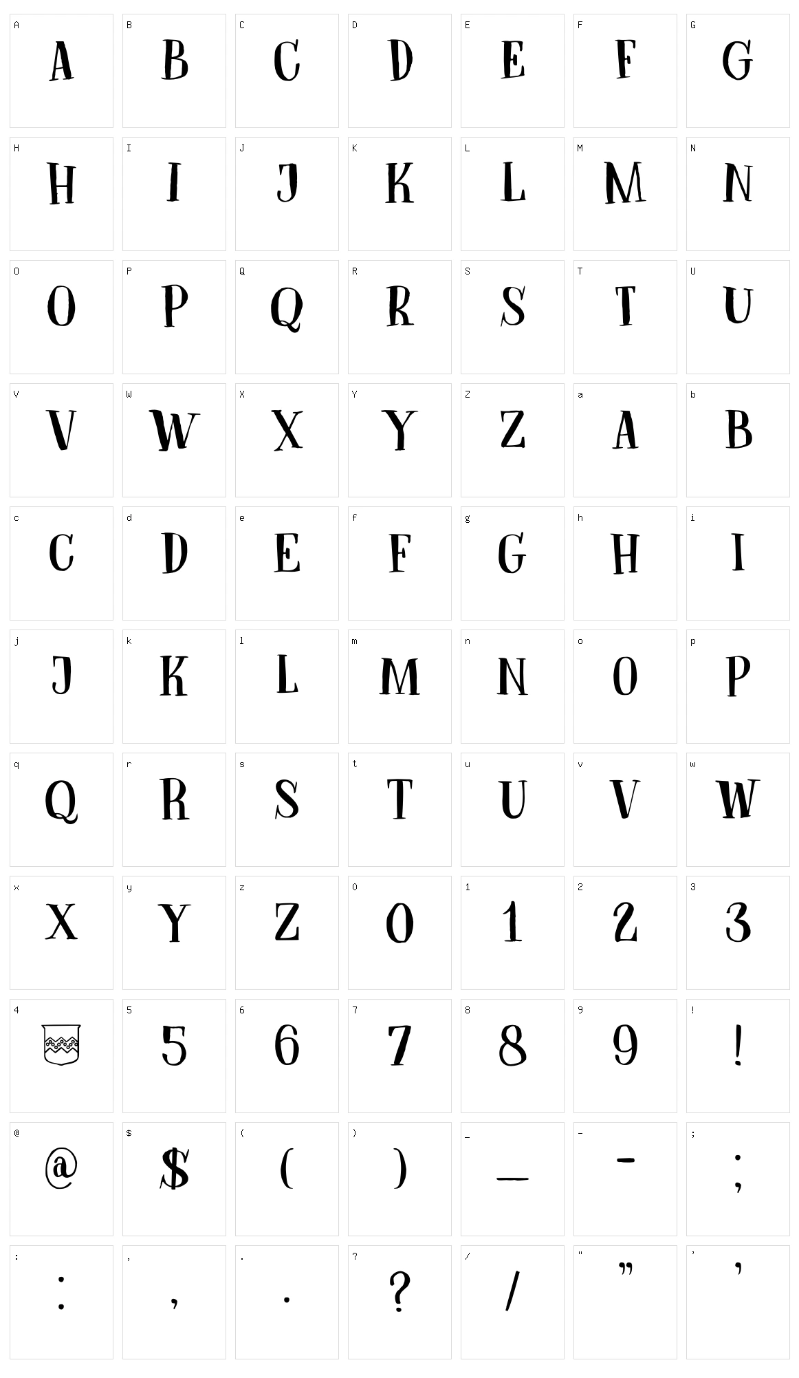 DK Bodiam Character Set