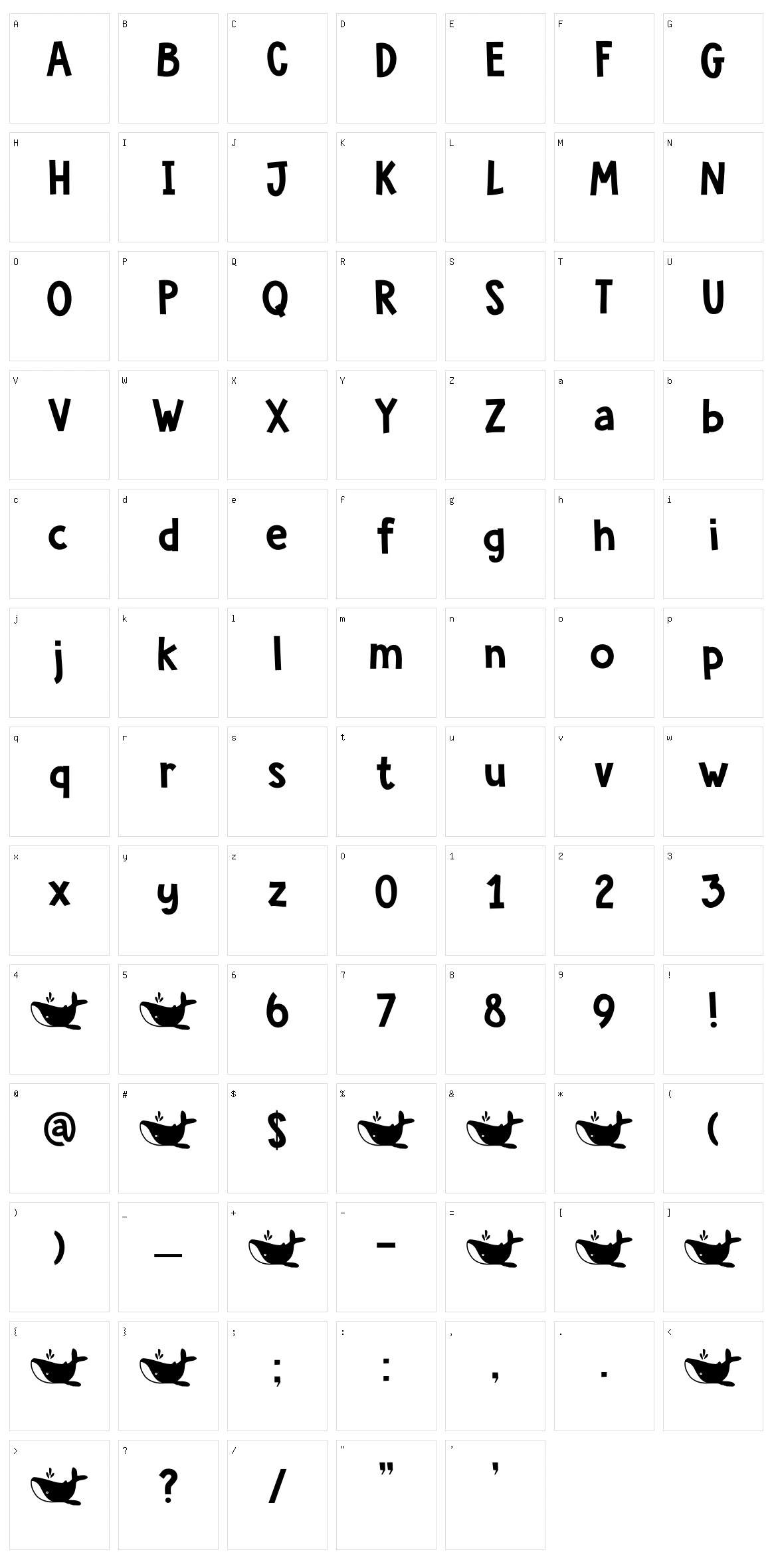 DK Whale Song Character Set