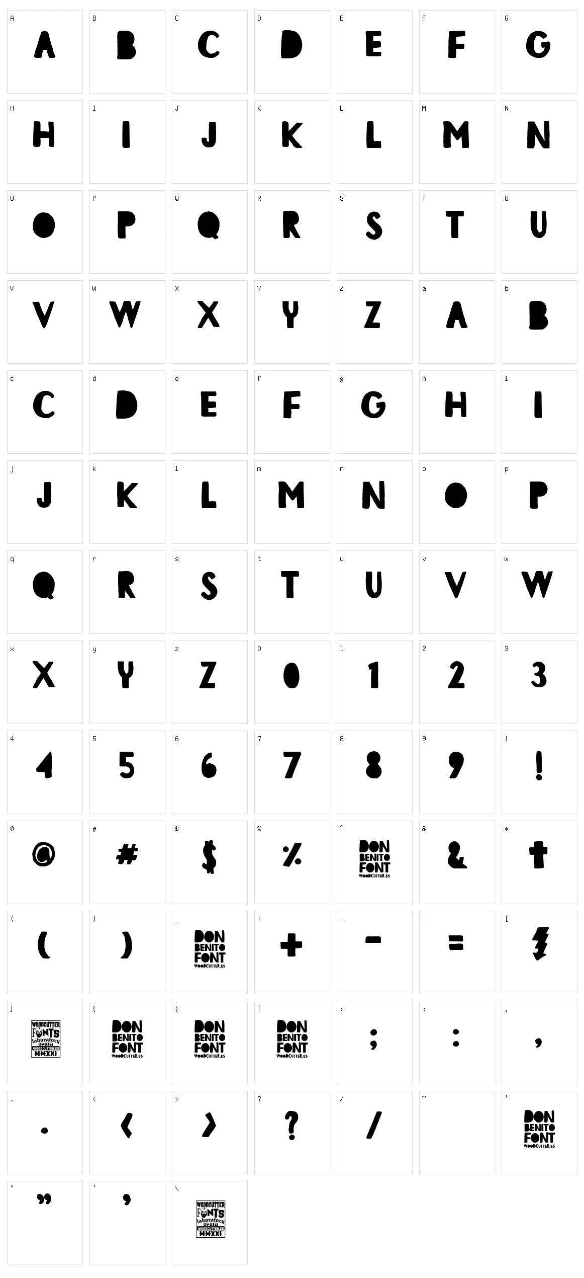 Don Benito Character Set