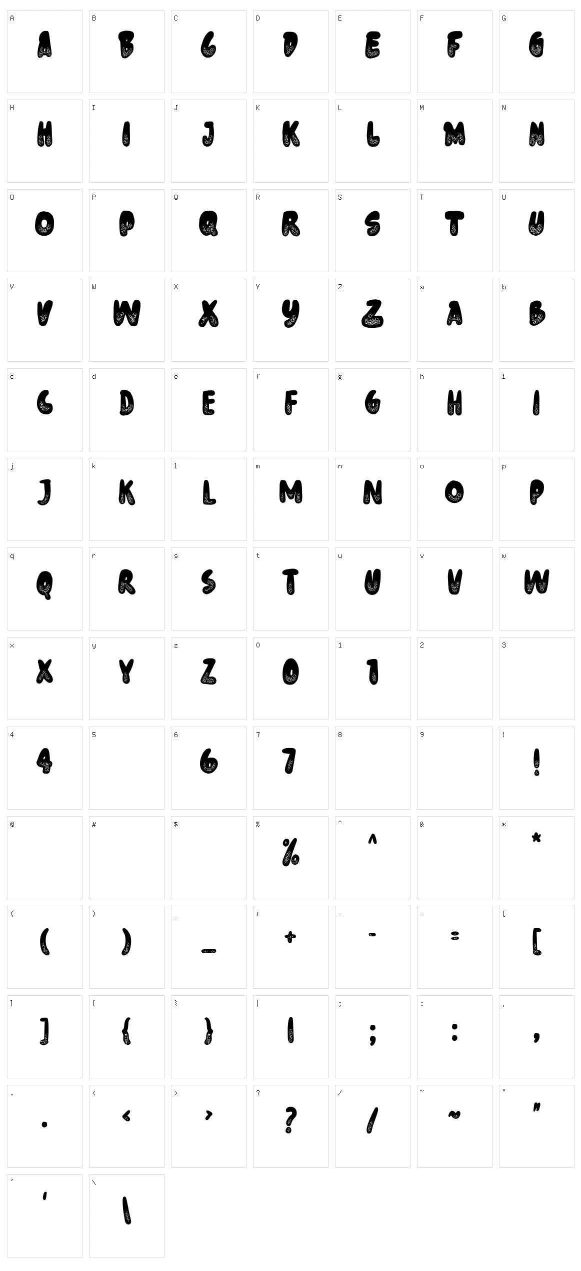 Donut Know Character Set