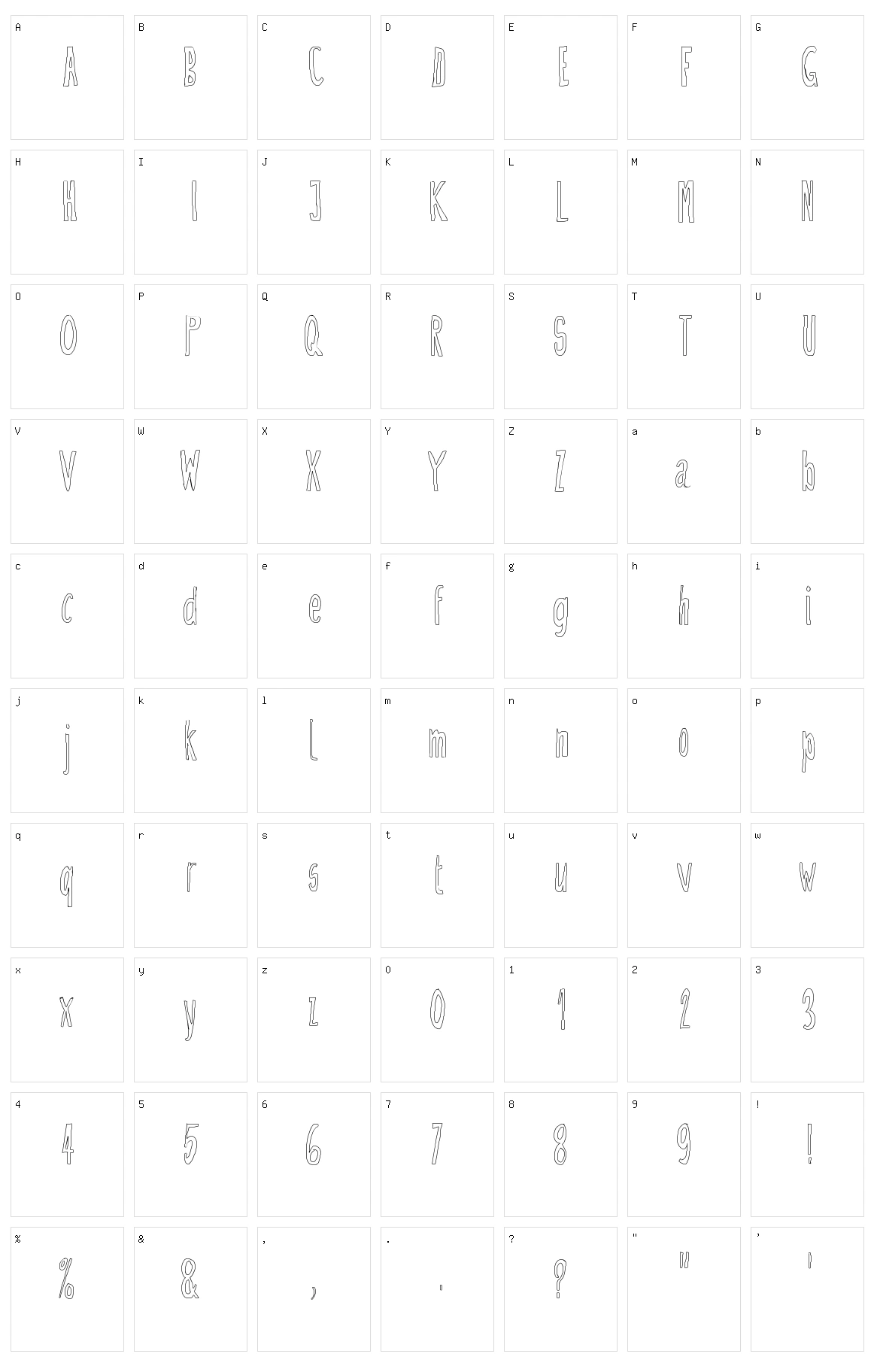 Doozy Character Set