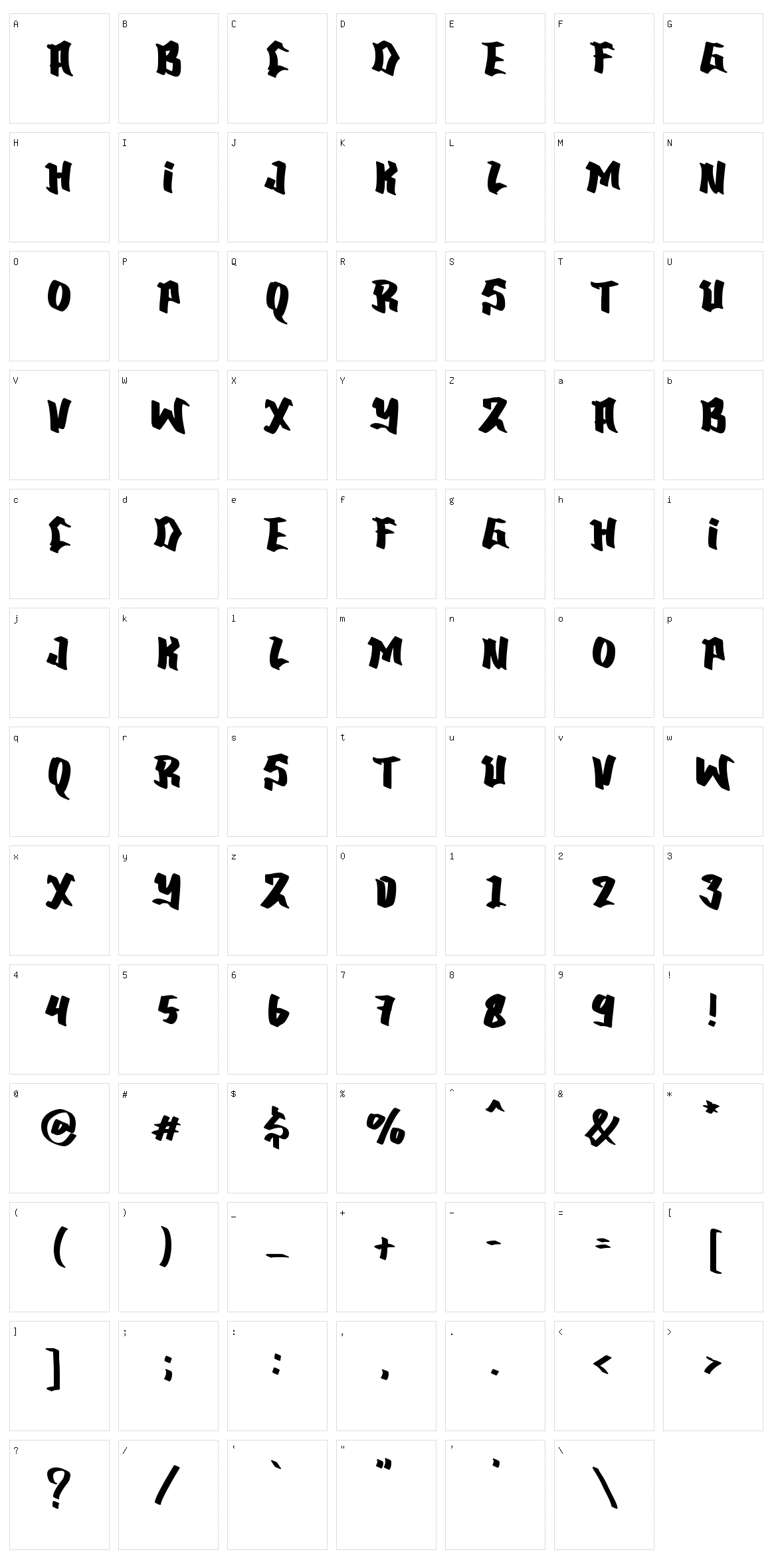 Graffi Think Character Set