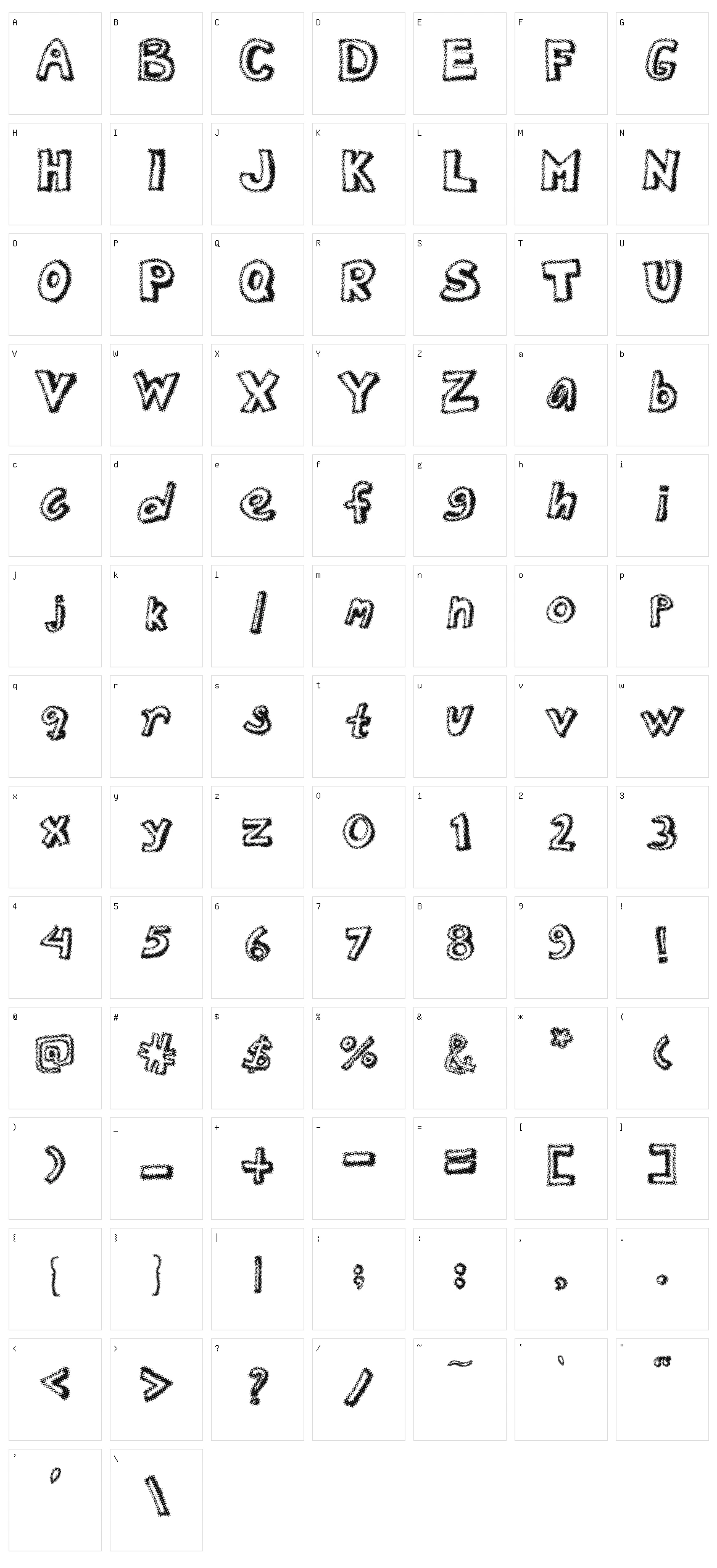 Dotted Newspaper Character Set