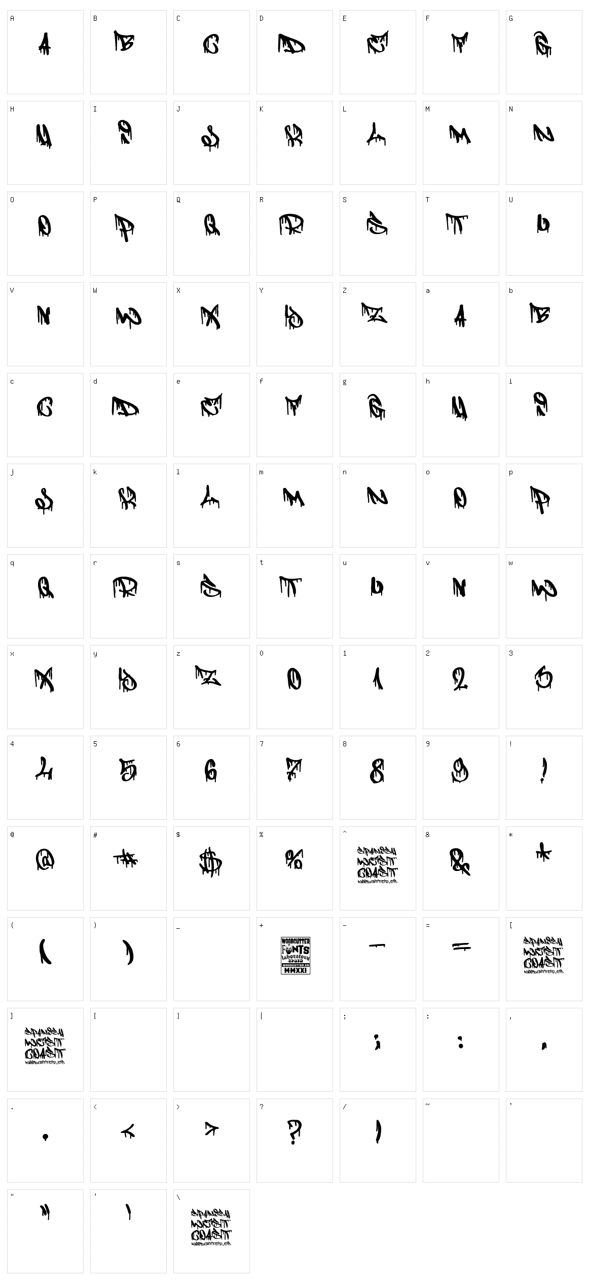 Spanish West Coast Character Set