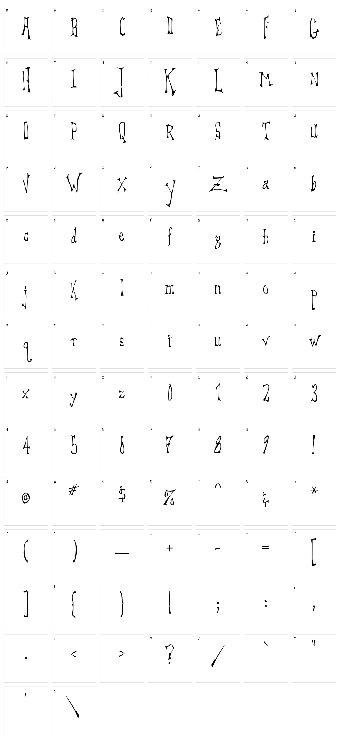 DreadLox Character Set