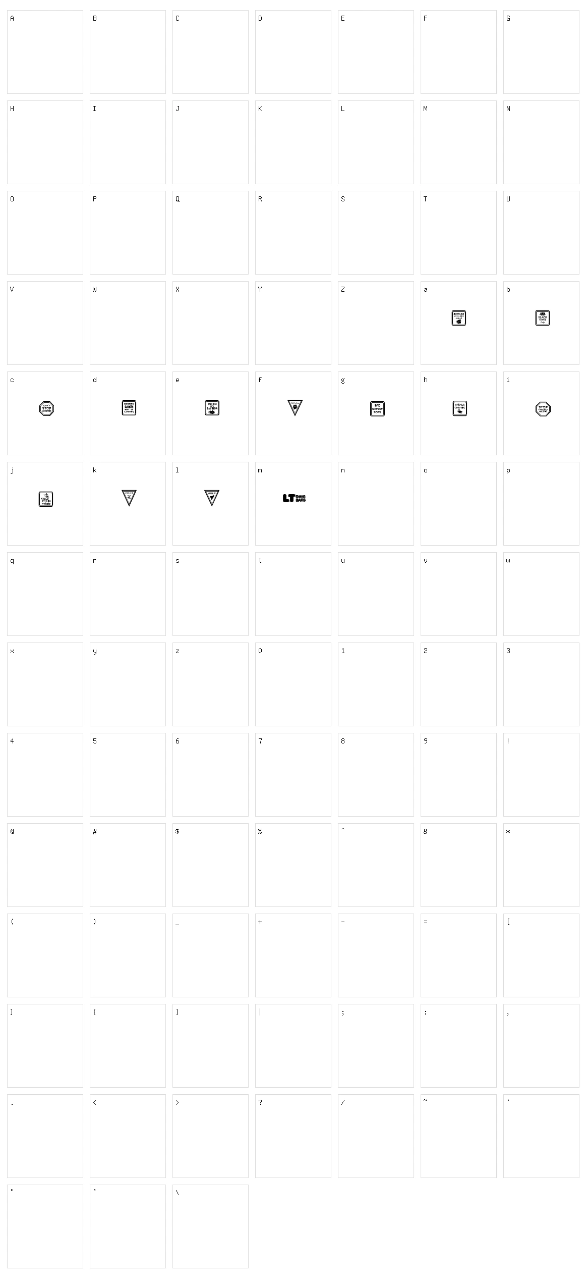 12 Halloween Signs LT Character Set