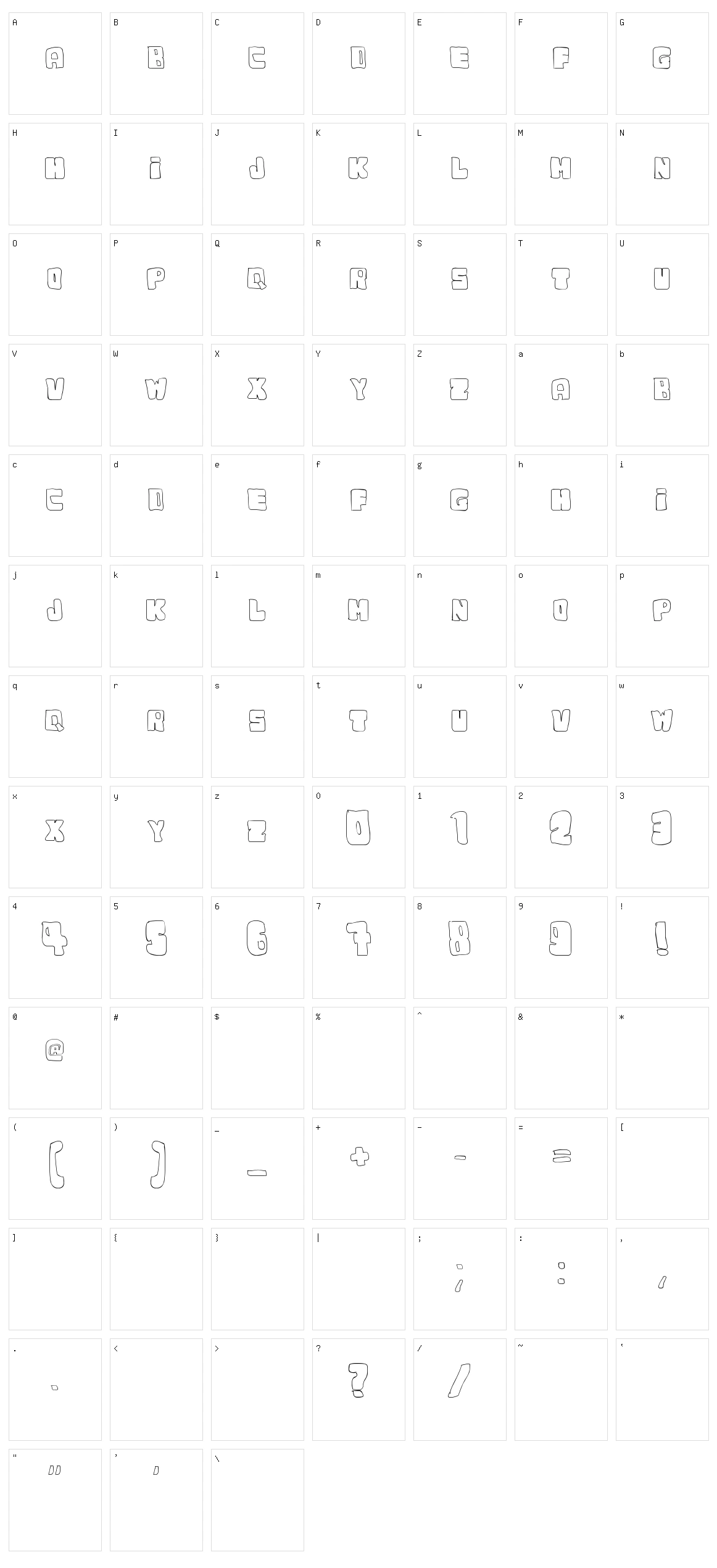 Dudufont Character Set