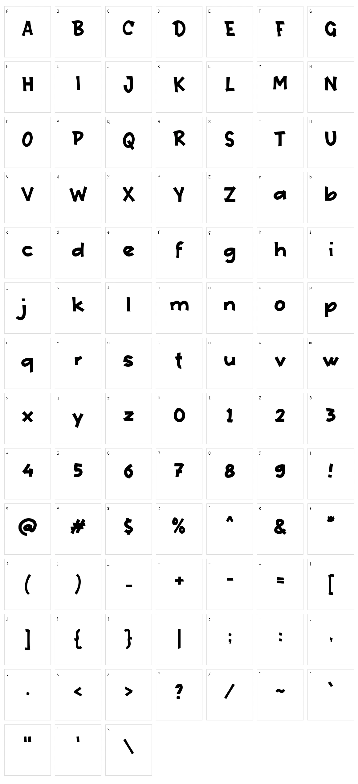 e Etalase Character Set