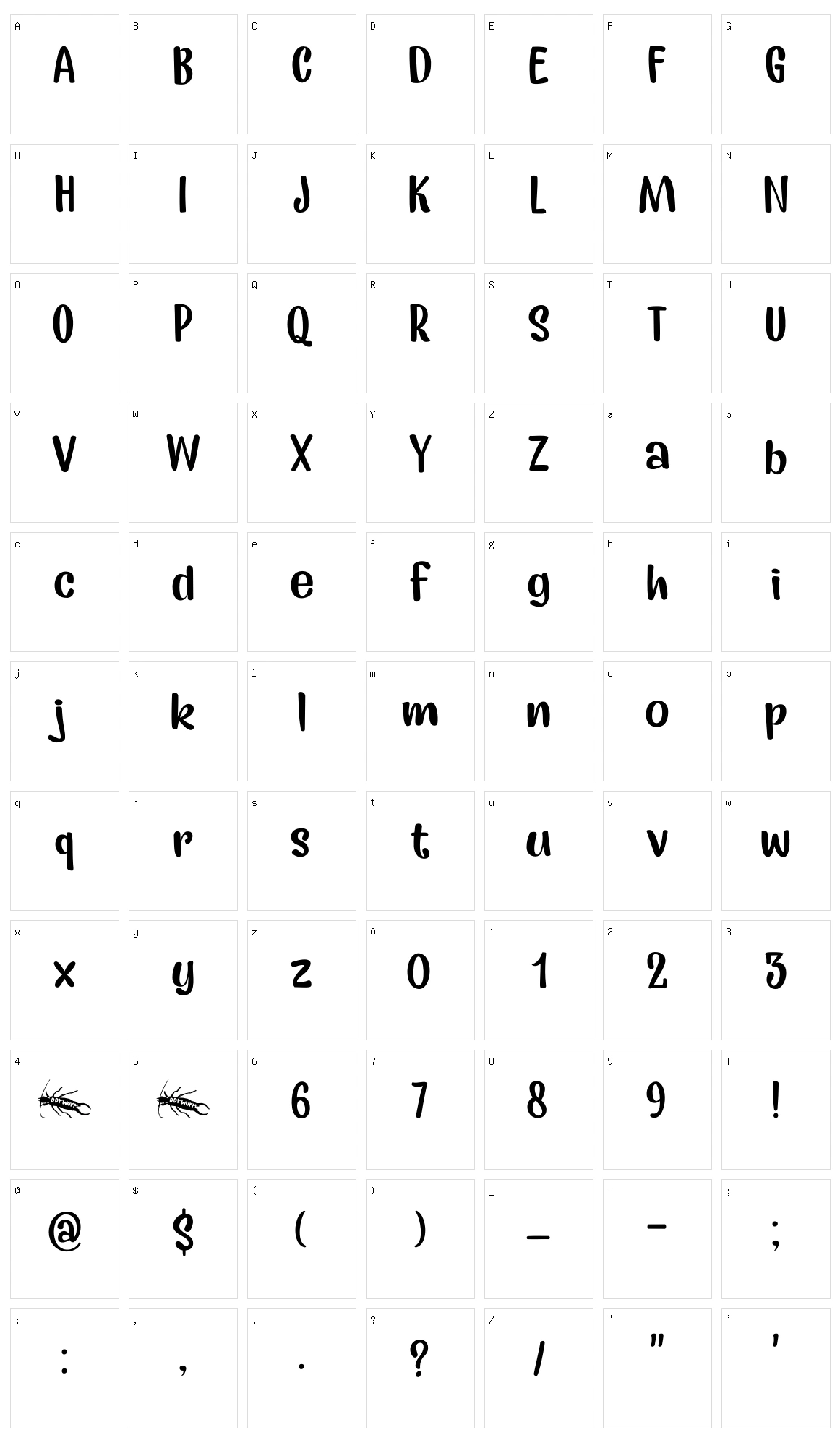 Earworm Character Set