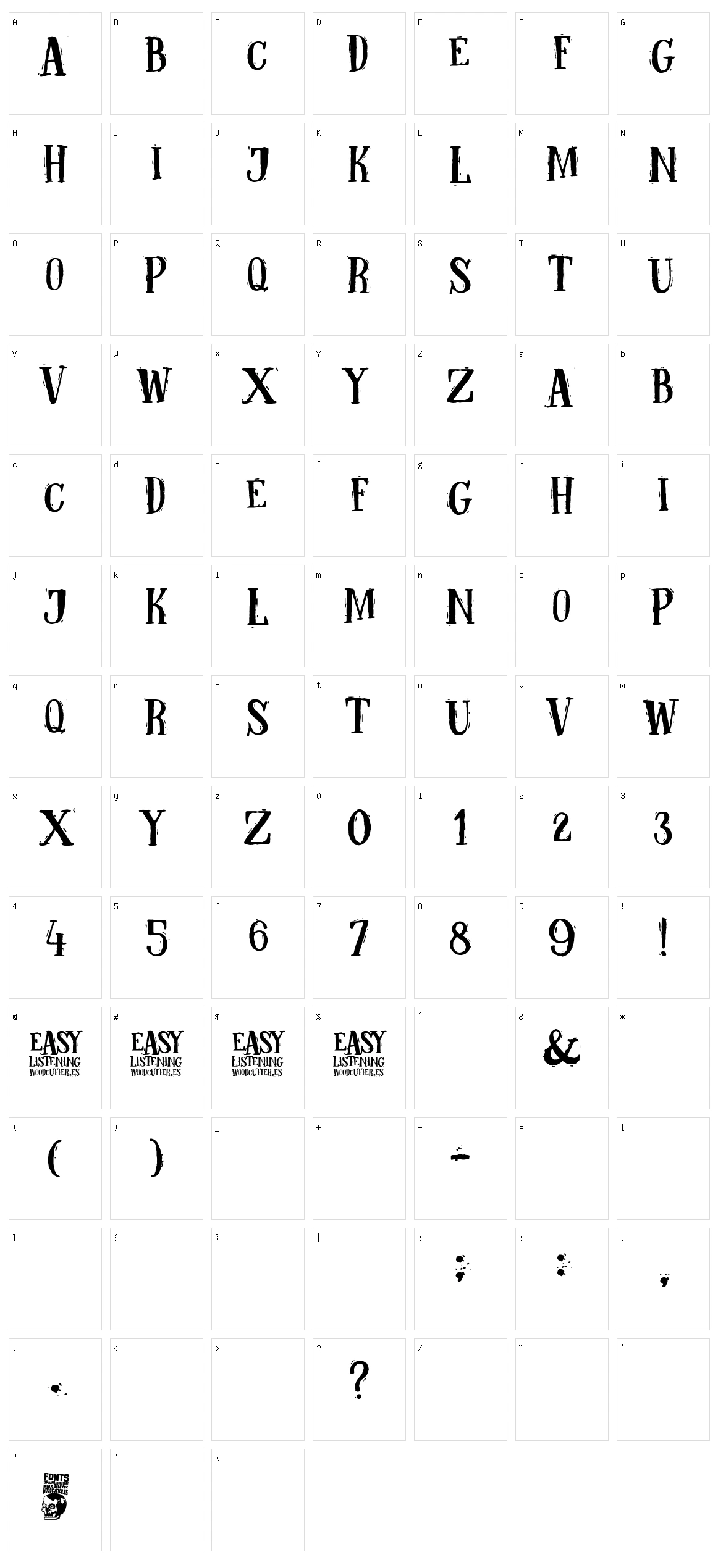 Easy listening Character Set