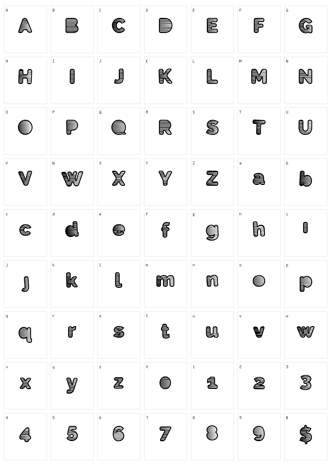 Eighties Shades Character Set