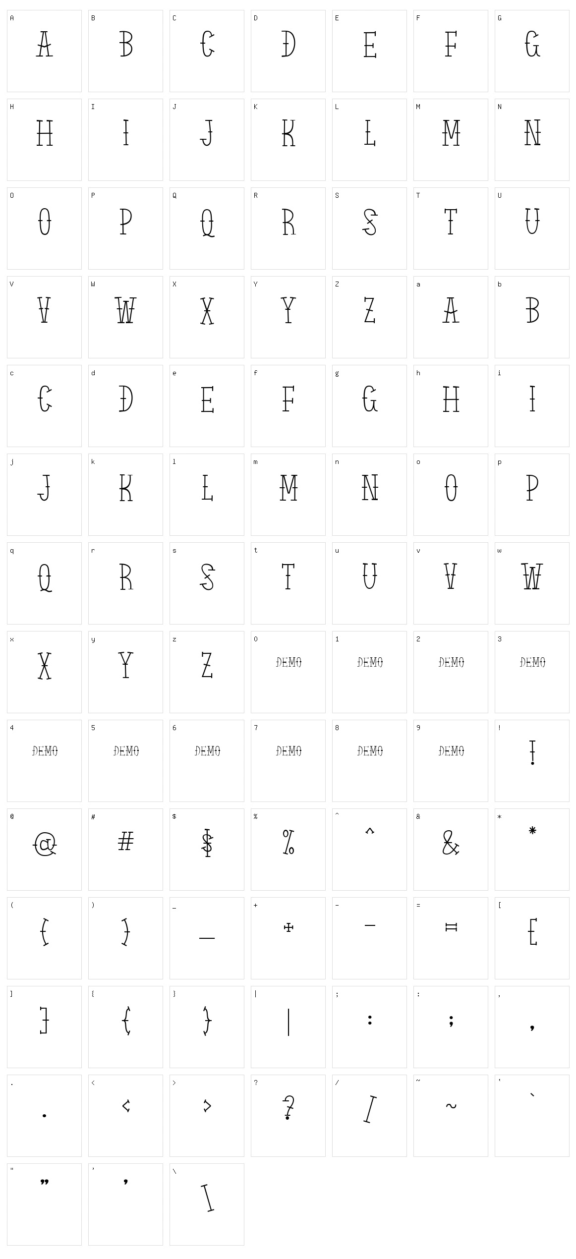 El Piratos Character Set