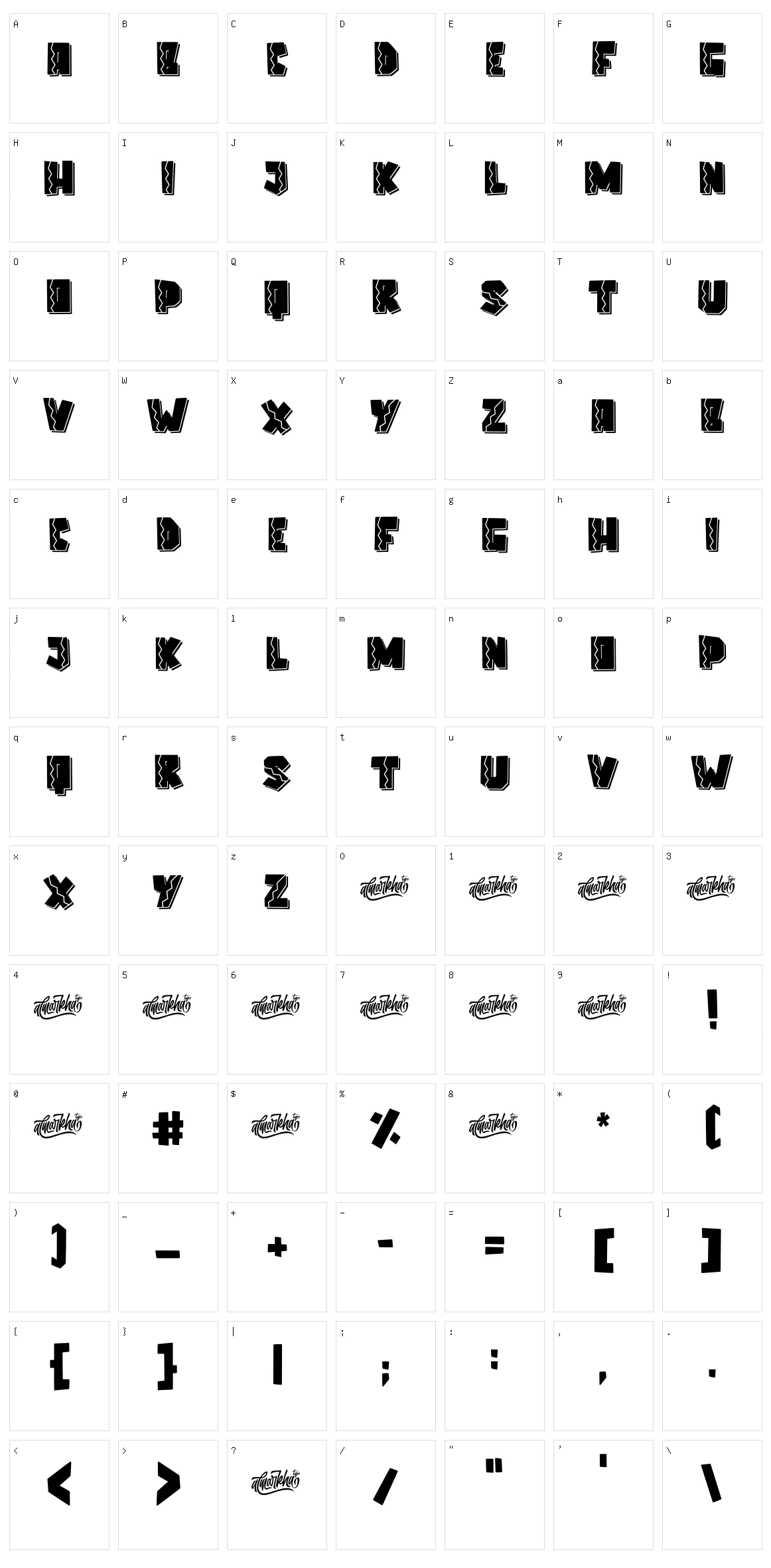 Elcatraz Character Set